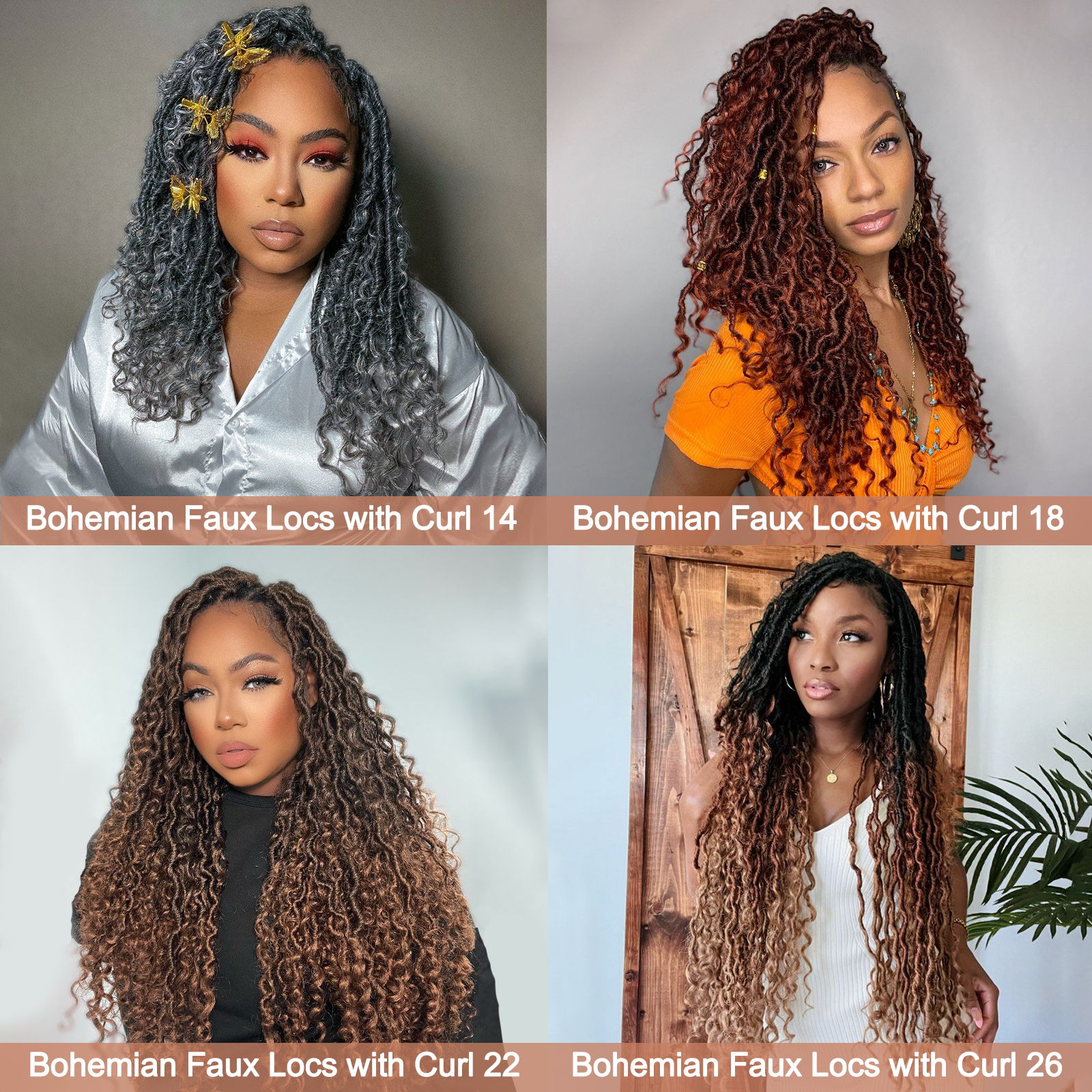 Toceana Goddess Locs Crochet Hair Faux Locs Crochet Braids Curly Ends Synthetic Braiding Hair Extensions