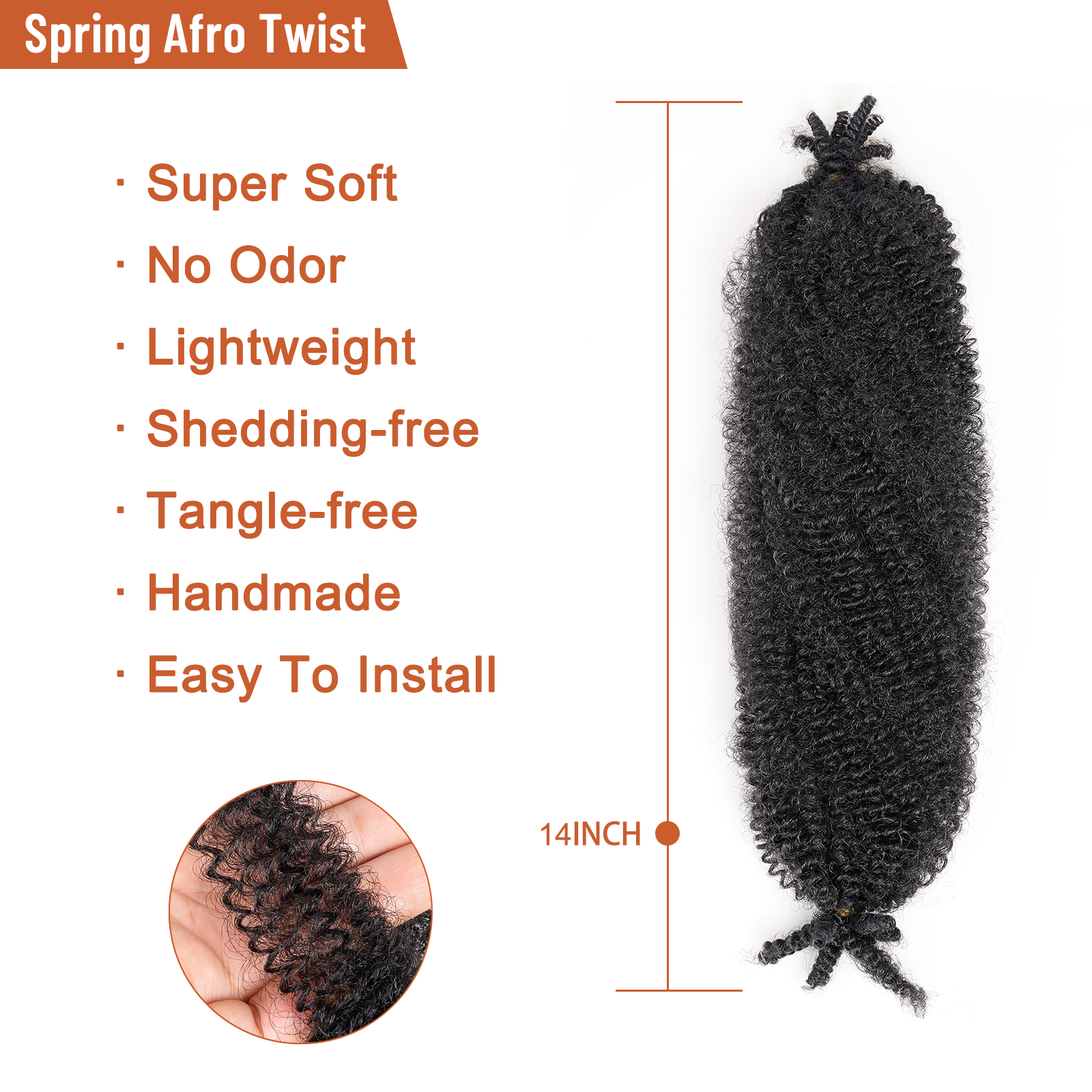 Facebook Group Benefit | Springy Afro Twist Hair 10-24 Inch 6 Packs | Pre-sectioned Afro Kinky Marley Twist Braiding Hair