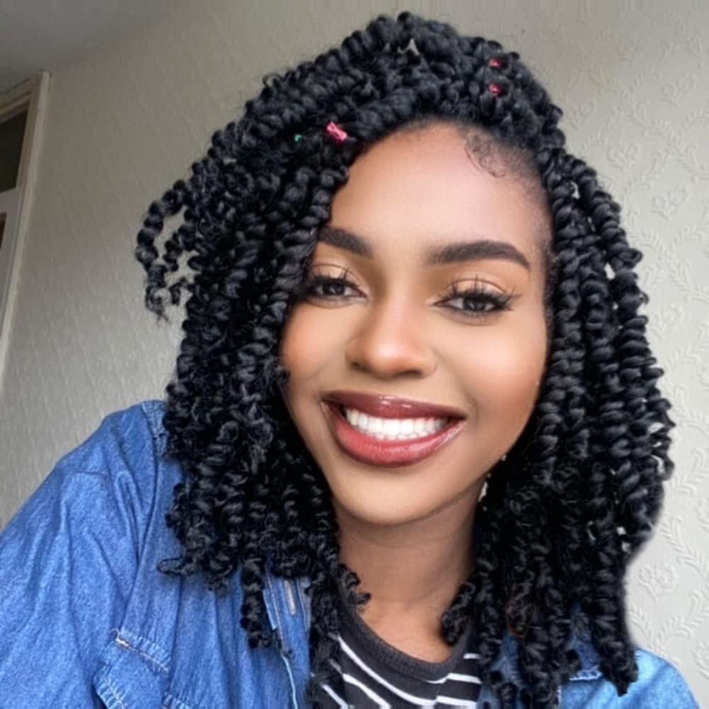 ( US ONLY) FAST SHIPPING NB | ToyoTress Tiana Passion Twist Hair - Pre-twisted Crochet Braids Natural Black, Pre-looped Synthetic Braiding Hair Extensions