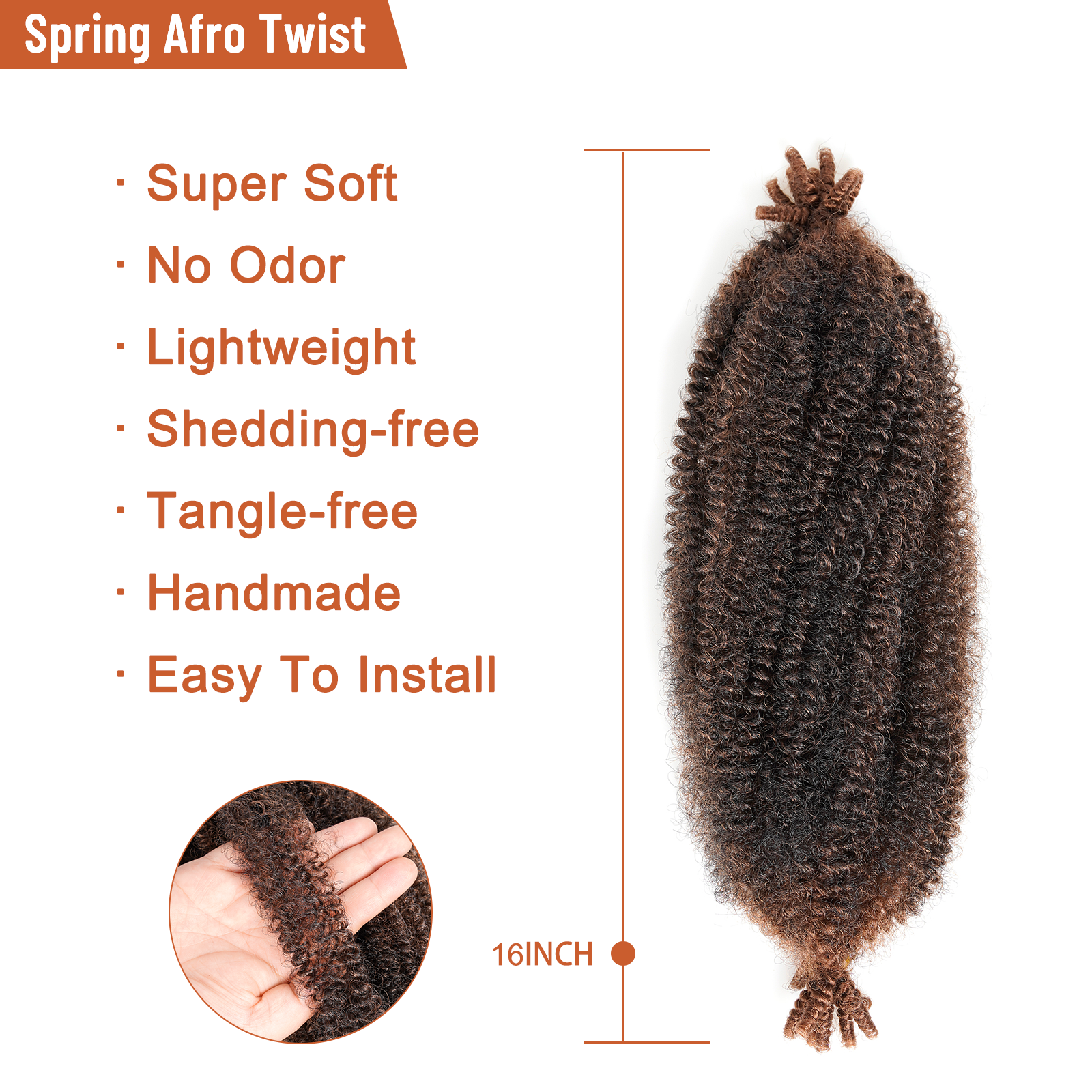 Facebook Group Benefit | Springy Afro Twist Hair 10-24 Inch 6 Packs | Pre-sectioned Afro Kinky Marley Twist Braiding Hair