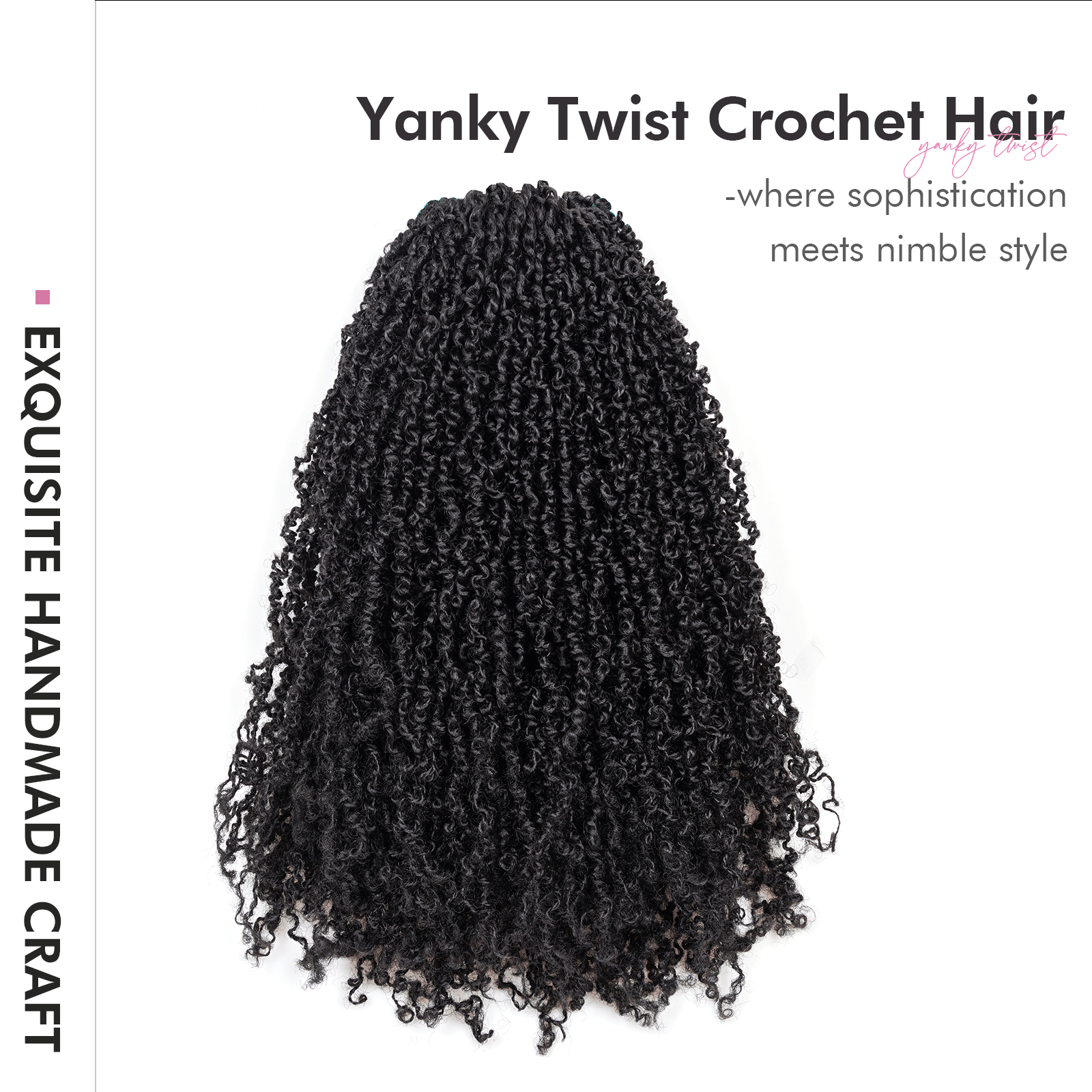 8 Packs Toyotress 8-18 Inch Yanky Twist | Yanky Twist Braiding Hair with Curls 8 Packs Fluffy Marlybob Crochet Hair Pre Twisted Short Passion Twist Crochet Braids Synthetic Hair Extensions for Women