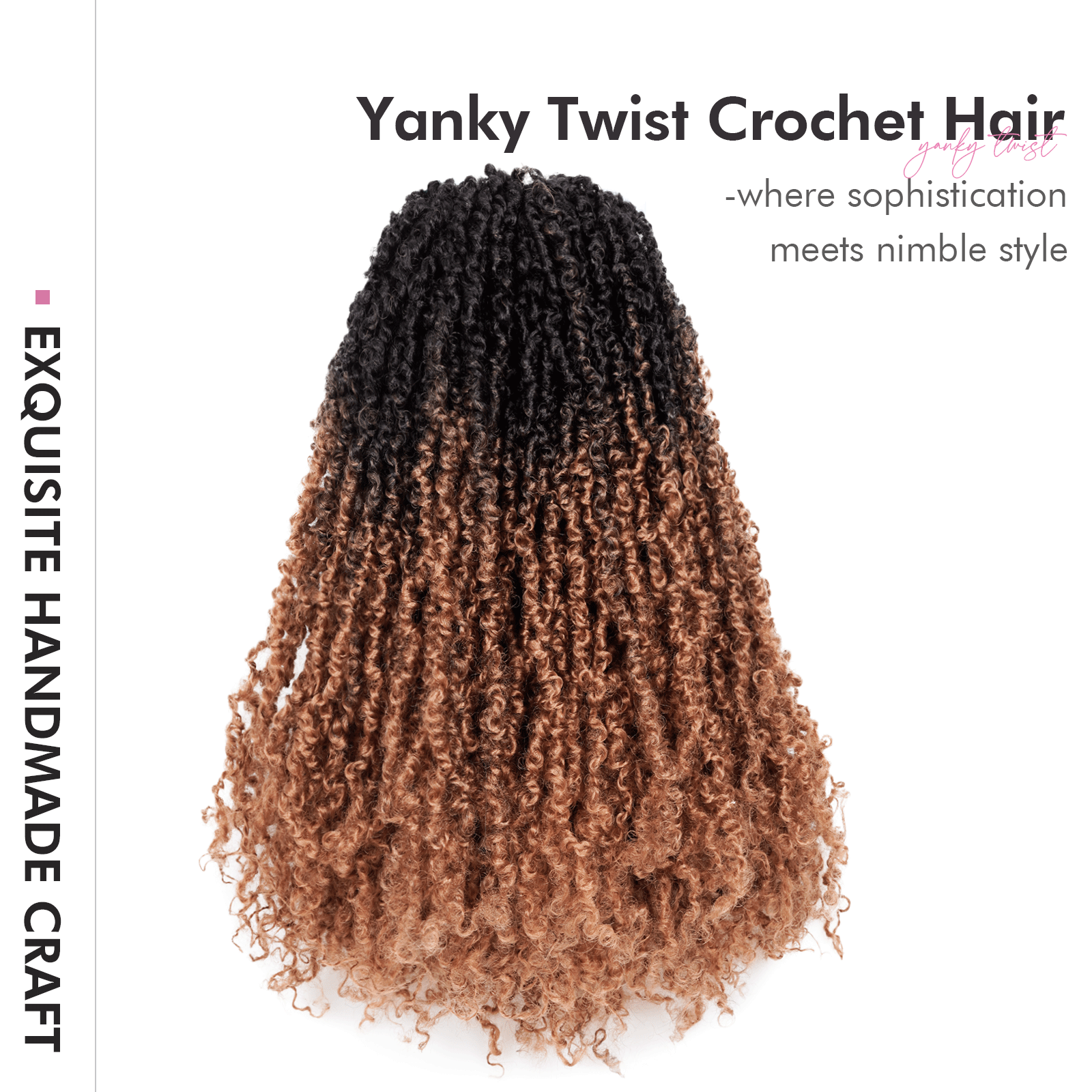 8 Packs Toyotress 8-18 Inch Yanky Twist | Yanky Twist Braiding Hair with Curls 8 Packs Fluffy Marlybob Crochet Hair Pre Twisted Short Passion Twist Crochet Braids Synthetic Hair Extensions for Women