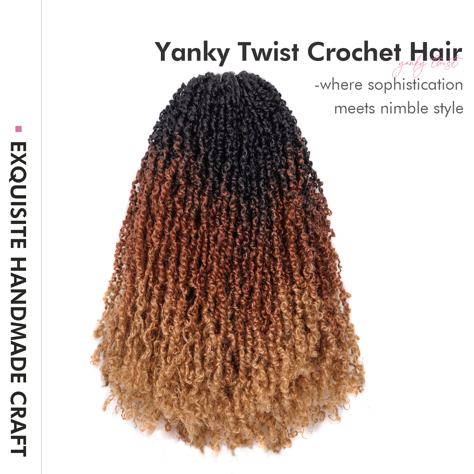 8 Packs Toyotress 8-18 Inch Yanky Twist | Yanky Twist Braiding Hair with Curls 8 Packs Fluffy Marlybob Crochet Hair Pre Twisted Short Passion Twist Crochet Braids Synthetic Hair Extensions for Women