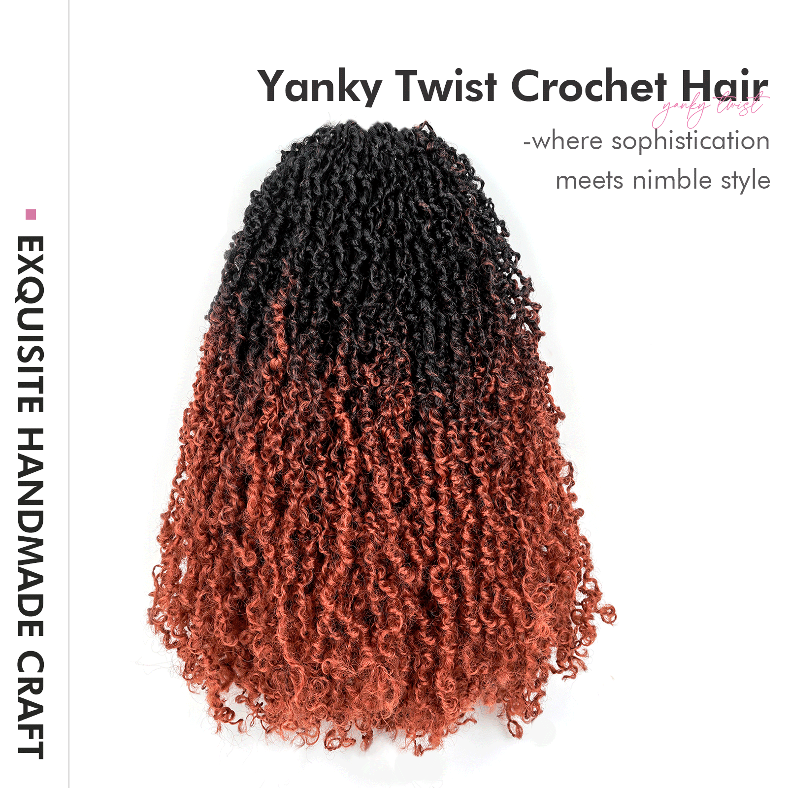 8 Packs Toyotress 8-18 Inch Yanky Twist | Yanky Twist Braiding Hair with Curls 8 Packs Fluffy Marlybob Crochet Hair Pre Twisted Short Passion Twist Crochet Braids Synthetic Hair Extensions for Women