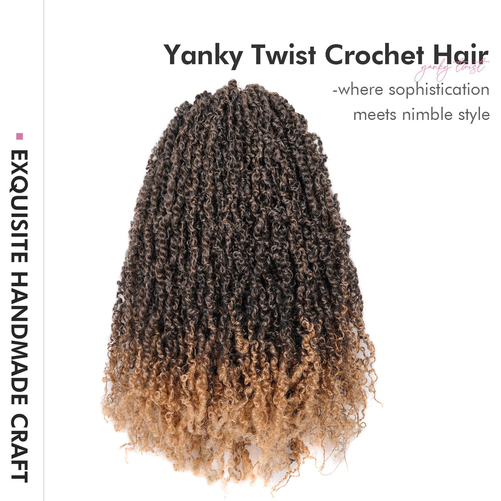 8 Packs Toyotress 8-18 Inch Yanky Twist | Yanky Twist Braiding Hair with Curls 8 Packs Fluffy Marlybob Crochet Hair Pre Twisted Short Passion Twist Crochet Braids Synthetic Hair Extensions for Women