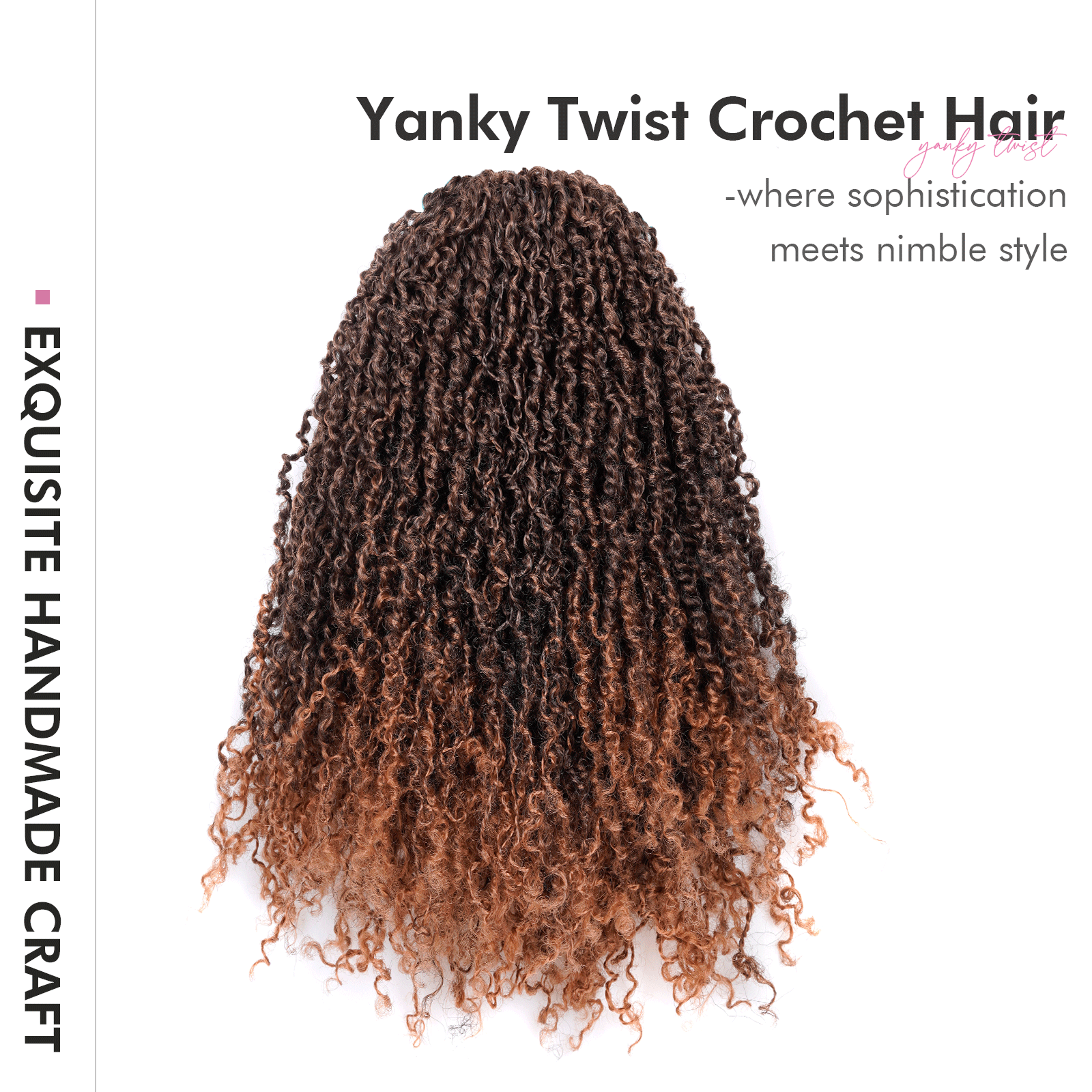 8 Packs Toyotress 8-18 Inch Yanky Twist | Yanky Twist Braiding Hair with Curls 8 Packs Fluffy Marlybob Crochet Hair Pre Twisted Short Passion Twist Crochet Braids Synthetic Hair Extensions for Women