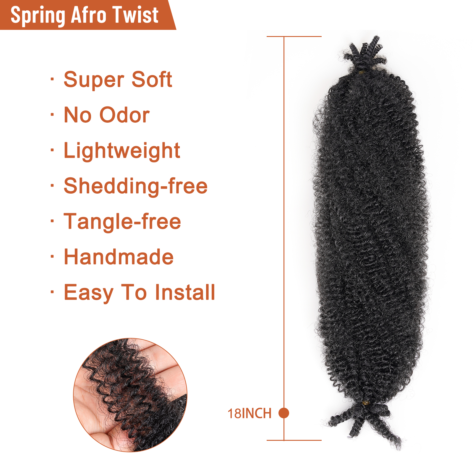 Facebook Group Benefit | Springy Afro Twist Hair 10-24 Inch 6 Packs | Pre-sectioned Afro Kinky Marley Twist Braiding Hair