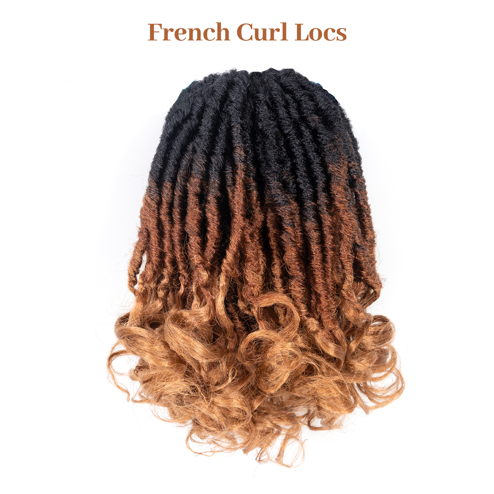 ( US ONLY) FAST SHIPPING FC | Toyotress French Curl Locs Crochet Hair Curly Faux Locs 8 Packs Black Pre-Looped Crochet Hair with Curly ends Crochet Hair with Soft Curly Wave Ends Hair Extensions