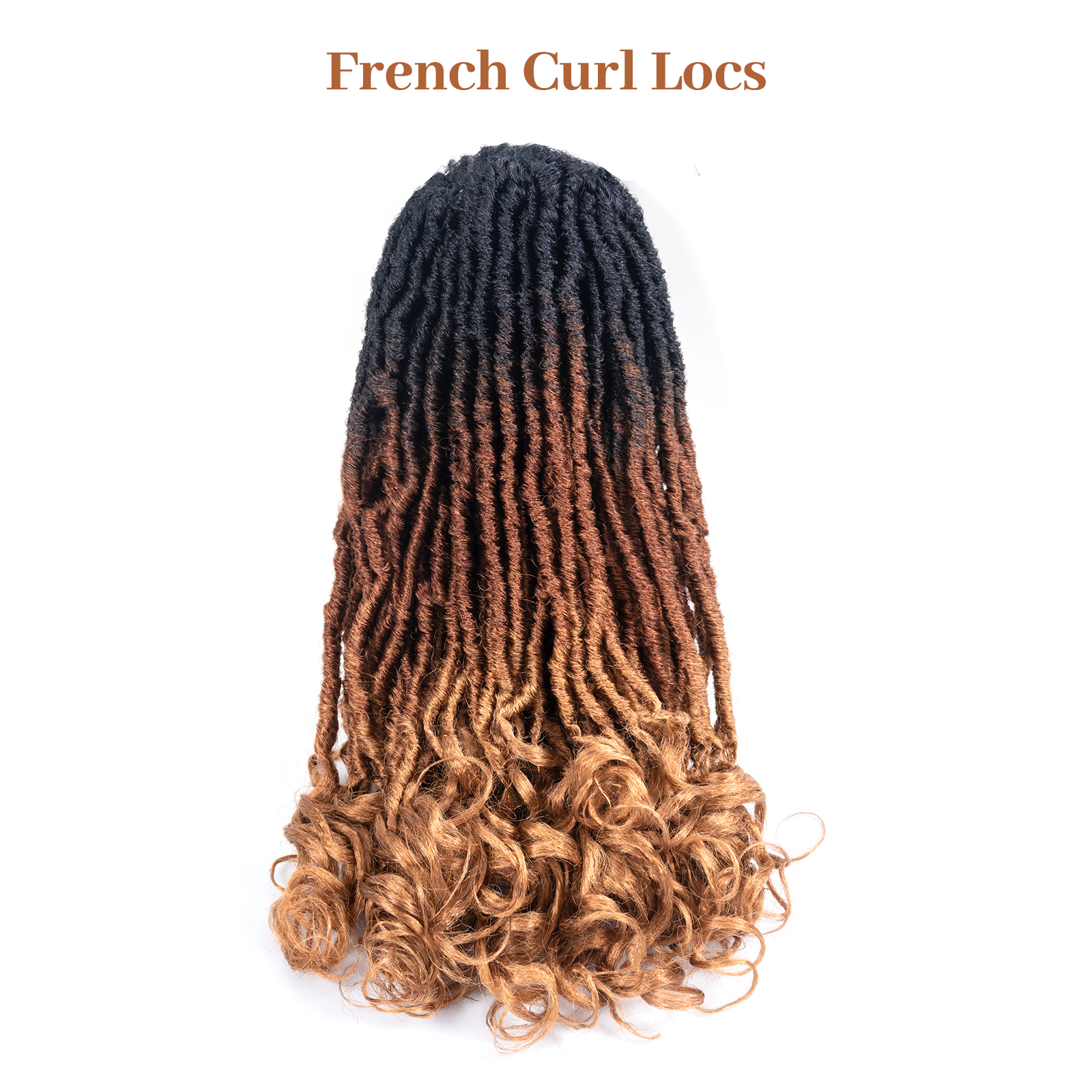 ( US ONLY) FAST SHIPPING FC | Toyotress French Curl Locs Crochet Hair Curly Faux Locs 8 Packs Black Pre-Looped Crochet Hair with Curly ends Crochet Hair with Soft Curly Wave Ends Hair Extensions