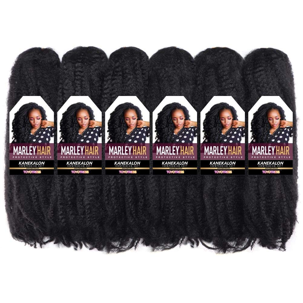 ToyoTress Marley Hair Crochet Braids Marley Twist Hair For Faux Locs Long Afro Kinky Curly Braiding Hair Synthetic