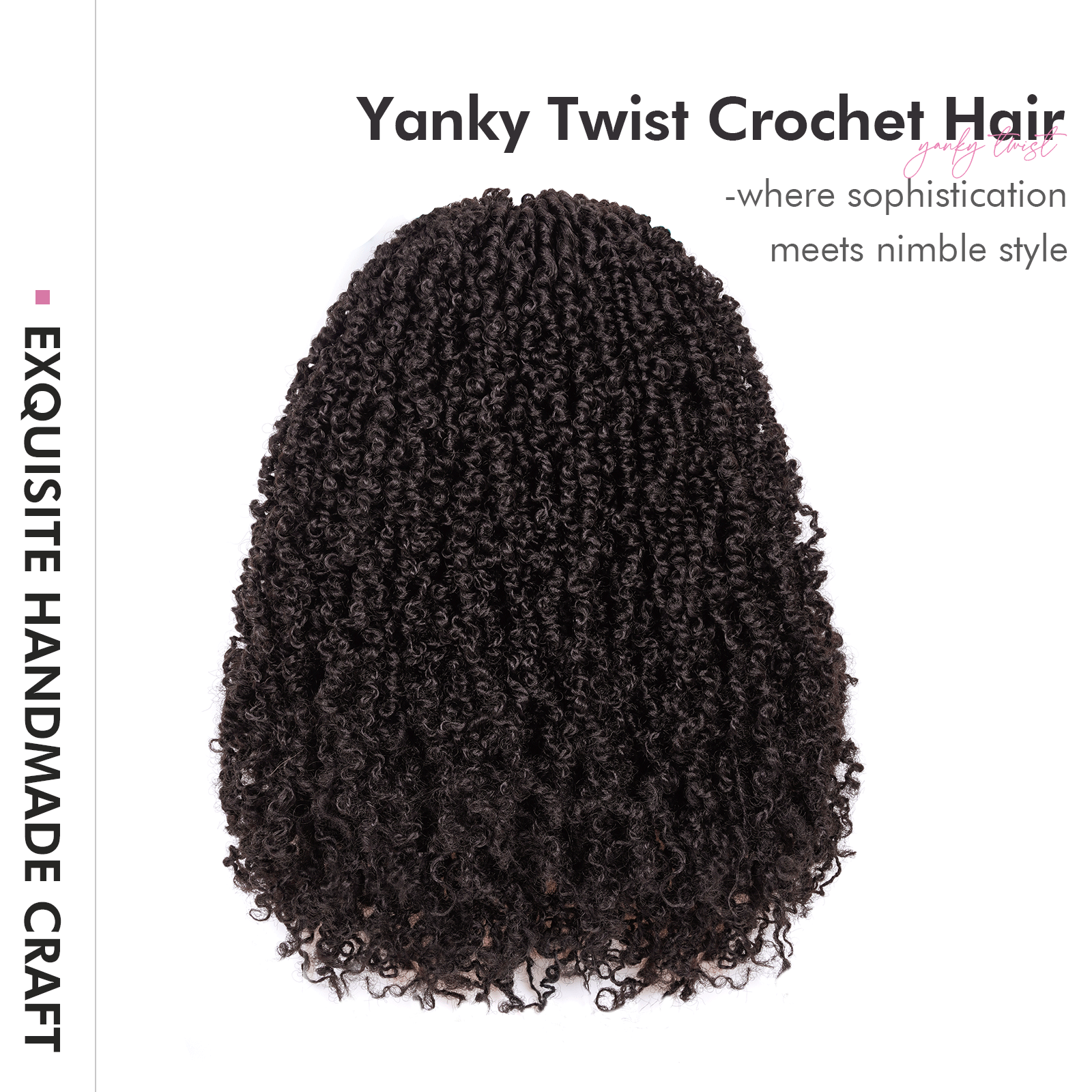 1 Pack Toyotress 6-16 Inch Yanky Twist | Pre Looped Mini Passion Twist Yanky Twist Braiding Hair with Curls Fluffy Marlybob Crochet Hair Pre Twisted Short Passion Twist Crochet Braids Synthetic Hair Extensions