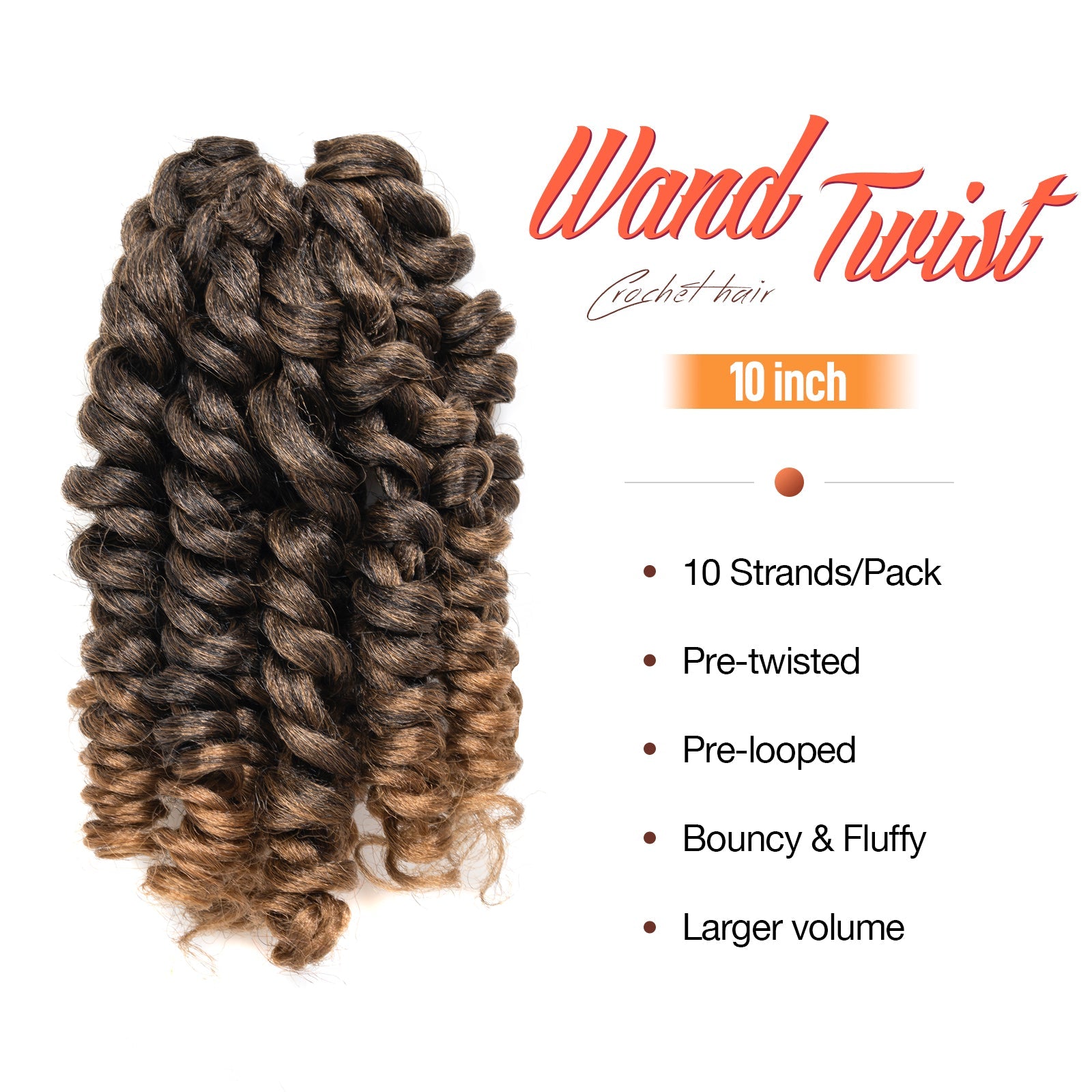 Facebook Group Benefit | Toyotress Wand Twist Crochet Hair | 10-12 Inch Natural Black Pre-twisted Jamaican Bounce Wand Twist Crochet Braids Synthetic Braiding Hair Extensions