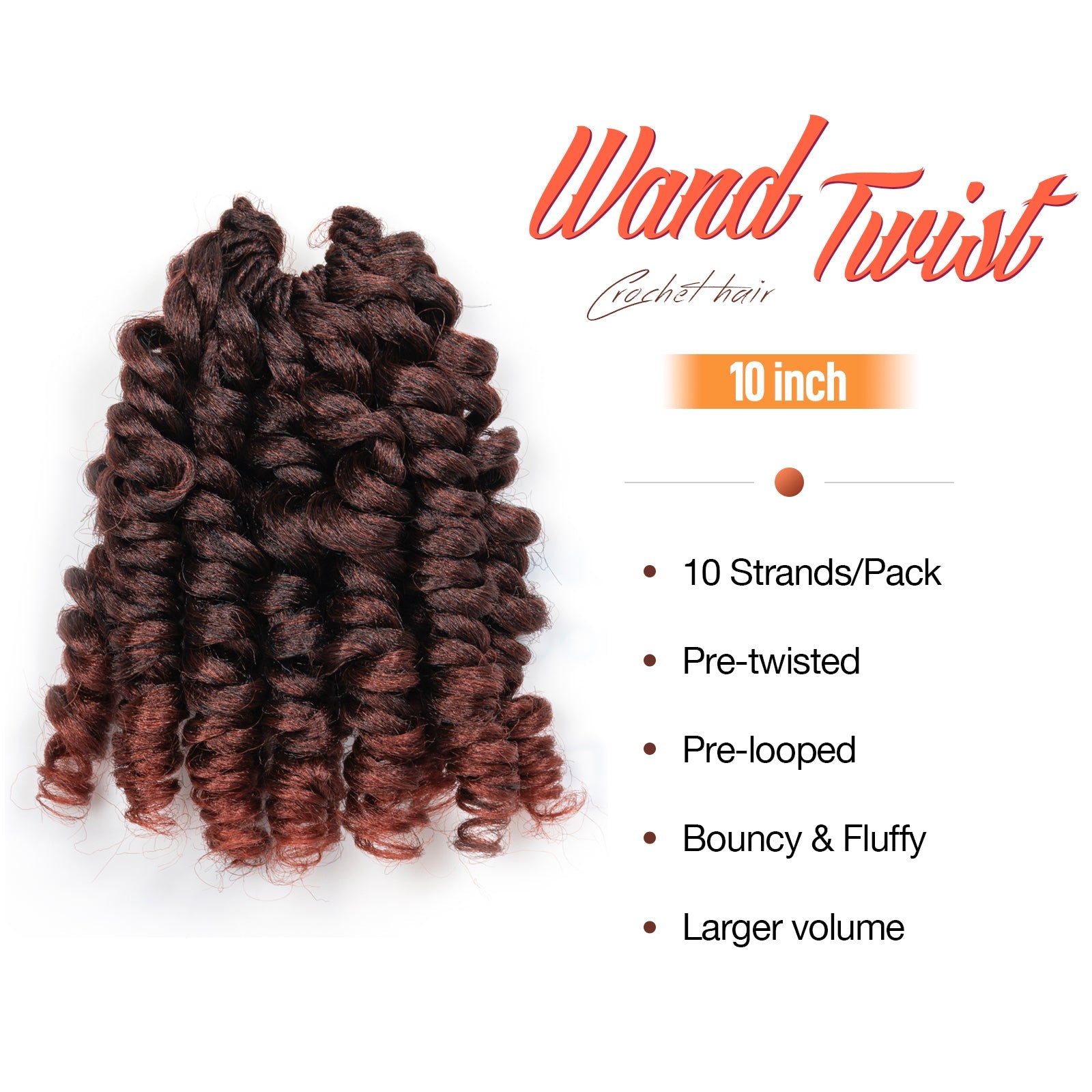 Facebook Group Benefit | Toyotress Wand Twist Crochet Hair | 10-12 Inch Natural Black Pre-twisted Jamaican Bounce Wand Twist Crochet Braids Synthetic Braiding Hair Extensions