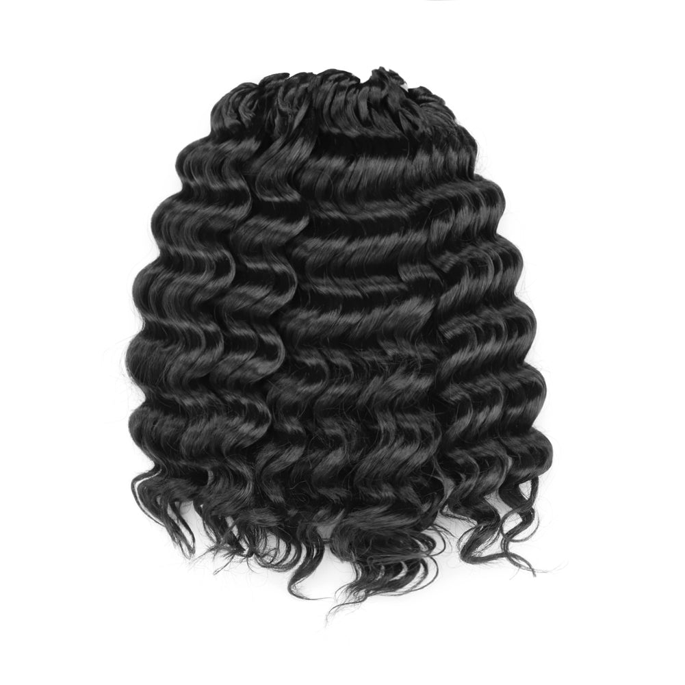 Clearance | Deep Wave Crochet Hair 10-14 Inch 8 Packs | Pre-Looped Wavy Curly Crochet Synthetic Hair