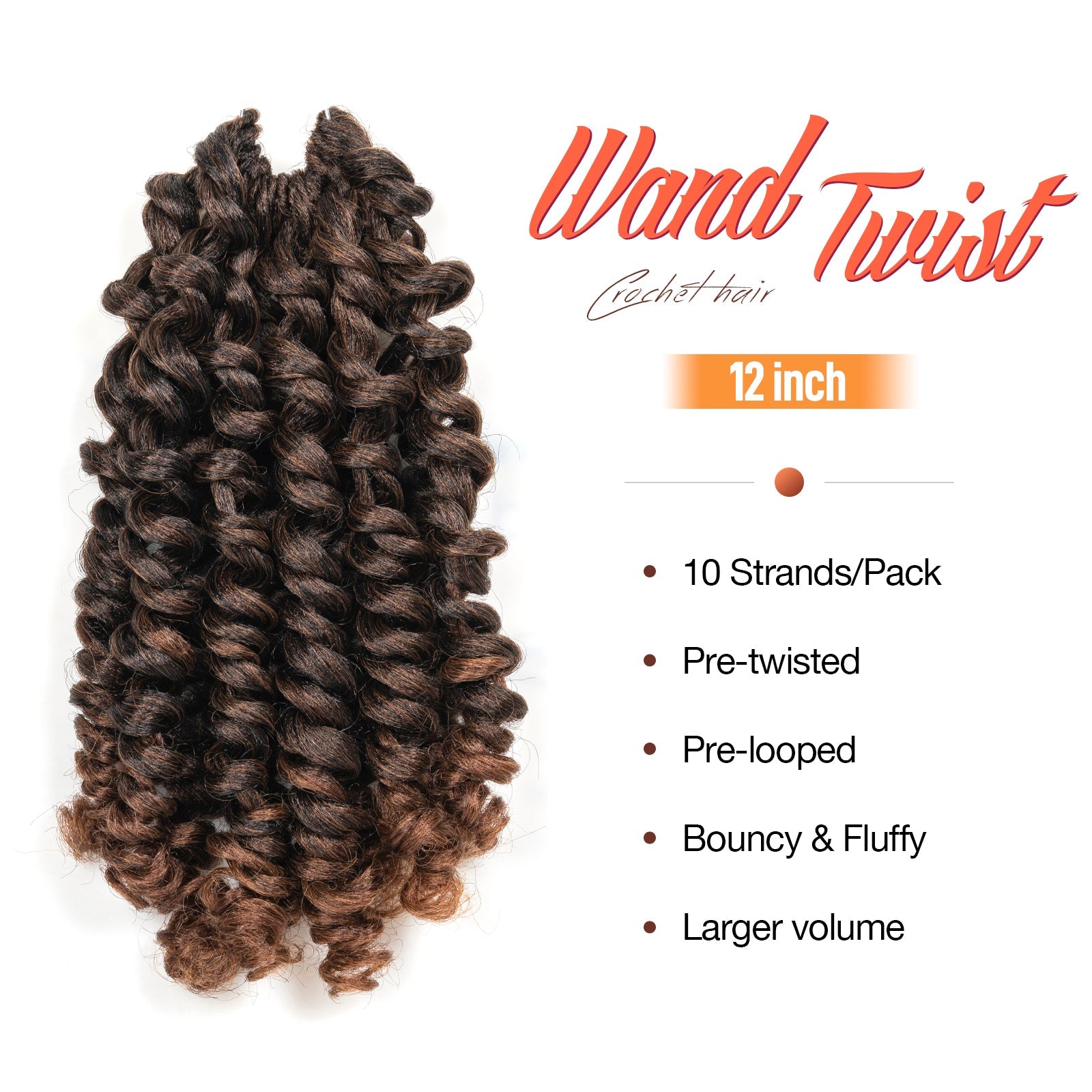 Facebook Group Benefit | Toyotress Wand Twist Crochet Hair | 10-12 Inch Natural Black Pre-twisted Jamaican Bounce Wand Twist Crochet Braids Synthetic Braiding Hair Extensions