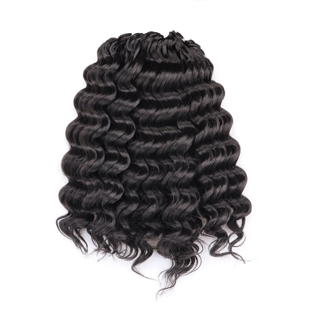 Facebook Group Benefit | Deep Wave Crochet Hair 10-14 Inch 8 Packs | Pre-Looped Wavy Curly Crochet Synthetic Hair