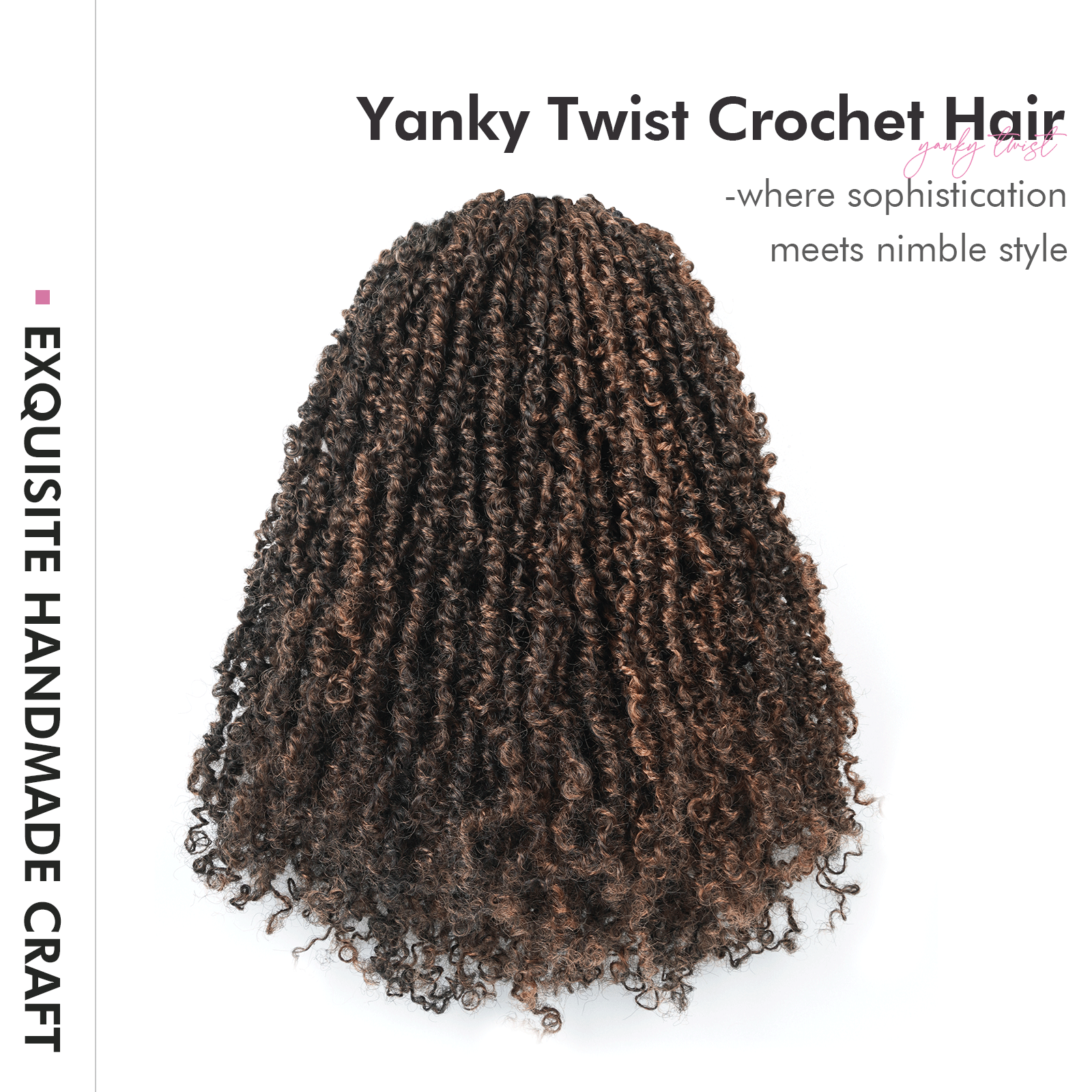 8 Packs Toyotress 6-18 Inch Yanky Twist | Yanky Twist Braiding Hair with Curls 8 Packs Fluffy Marlybob Crochet Hair Pre Twisted Short Passion Twist Crochet Braids Synthetic Hair Extensions for Women