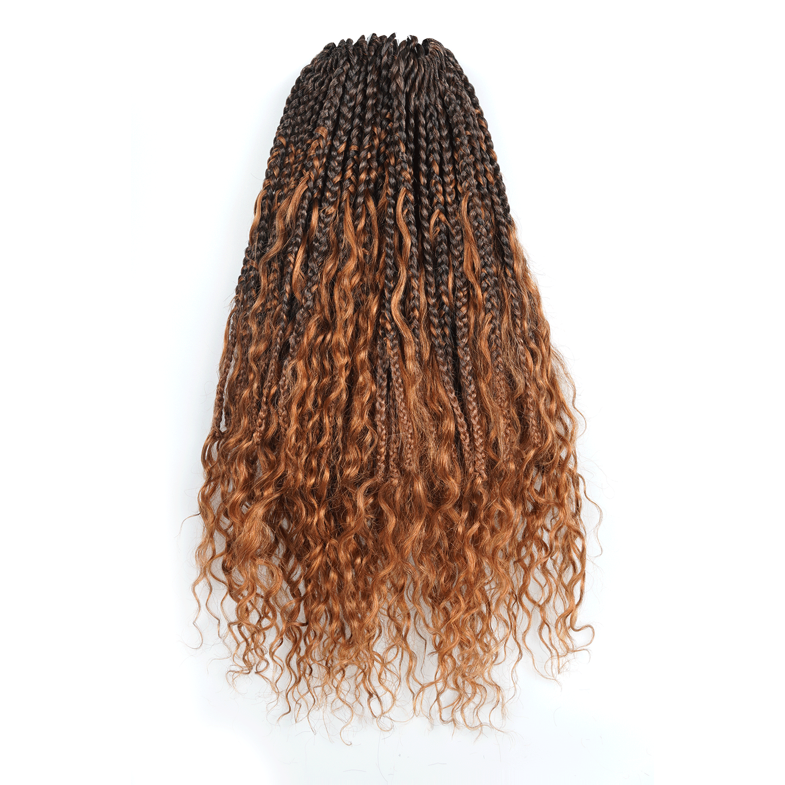 Toyotress Crochet Boho Box Braids with Human Hair Curls 8 Packs, Women's Pre-looped Goddess Braiding Hair for Daily Usage - Protective Hairstyle for Special Occasion Summer Vacation