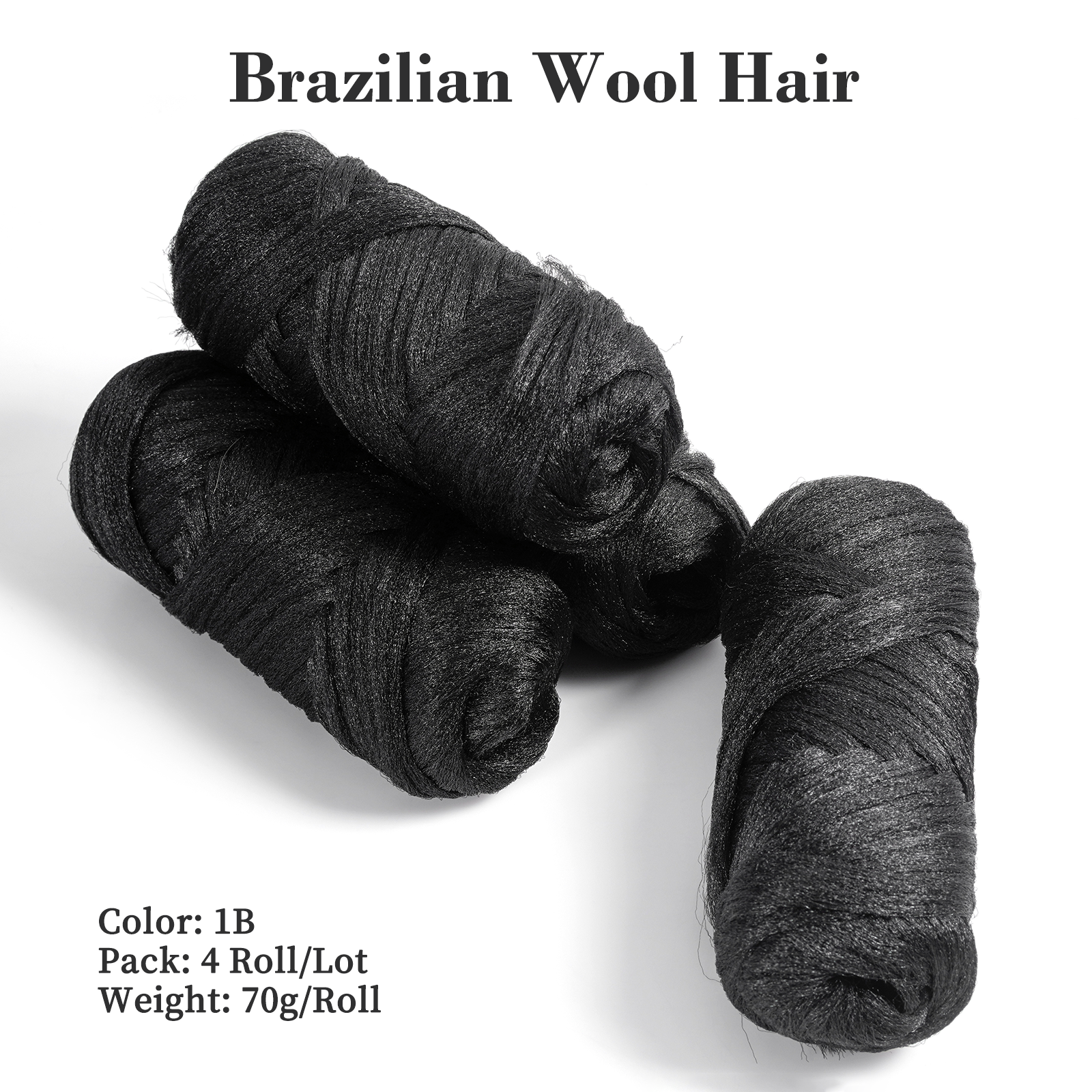 Authentic Brazilian Wool Hair Yarn for Braids (Reddish Brown)