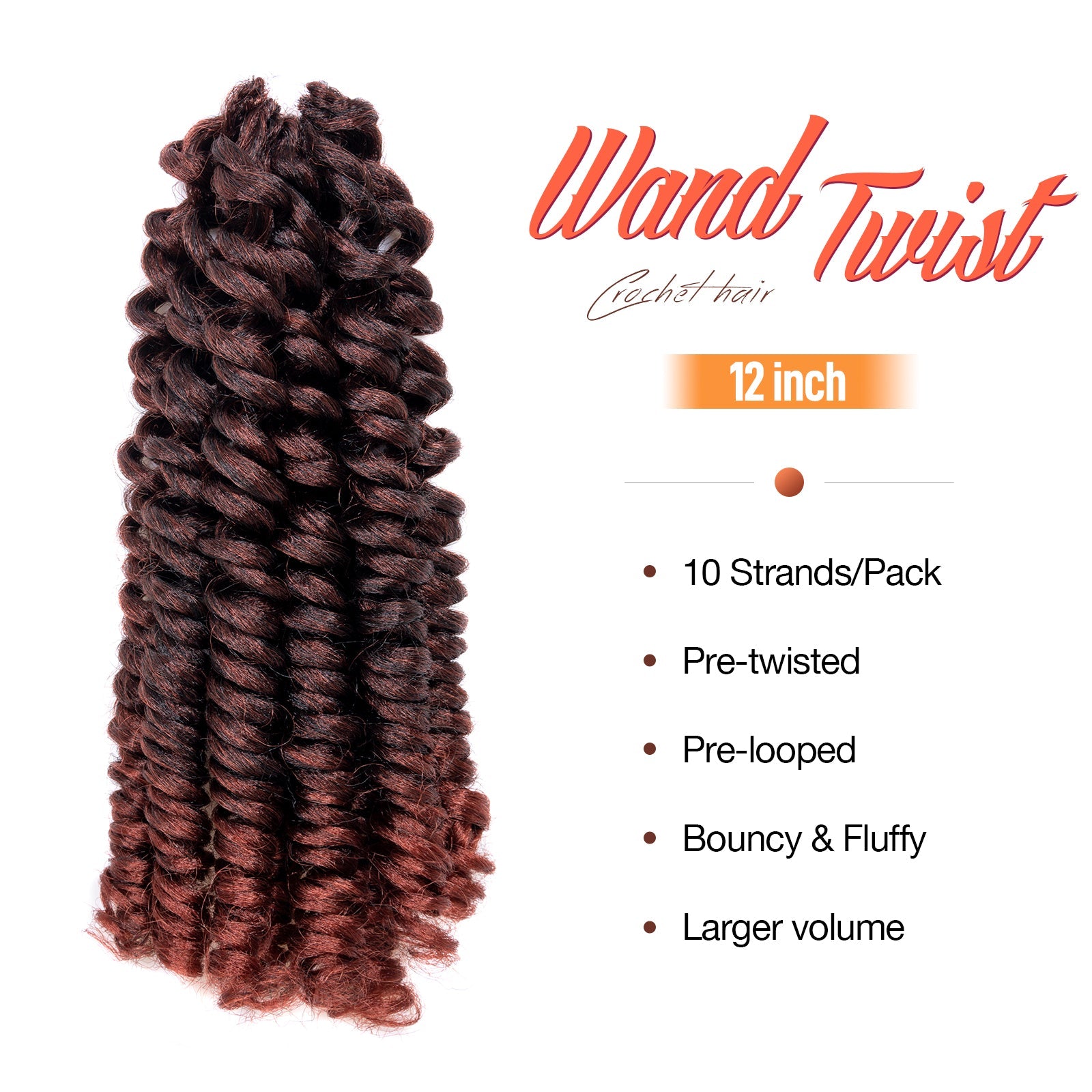 Facebook Group Benefit | Toyotress Wand Twist Crochet Hair | 10-12 Inch Natural Black Pre-twisted Jamaican Bounce Wand Twist Crochet Braids Synthetic Braiding Hair Extensions