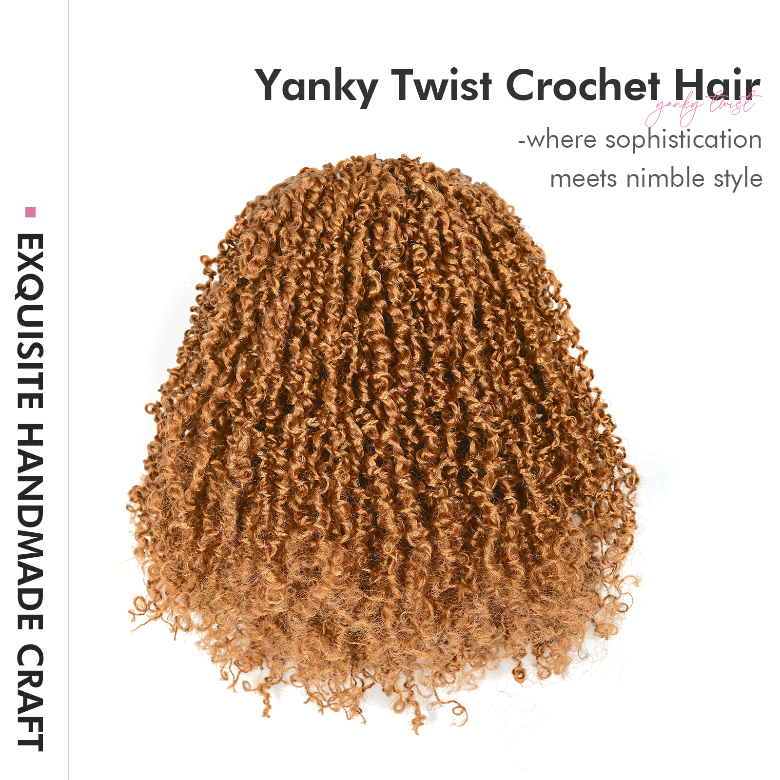 8 Packs Toyotress 6-18 Inch Yanky Twist | Yanky Twist Braiding Hair with Curls 8 Packs Fluffy Marlybob Crochet Hair Pre Twisted Short Passion Twist Crochet Braids Synthetic Hair Extensions for Women