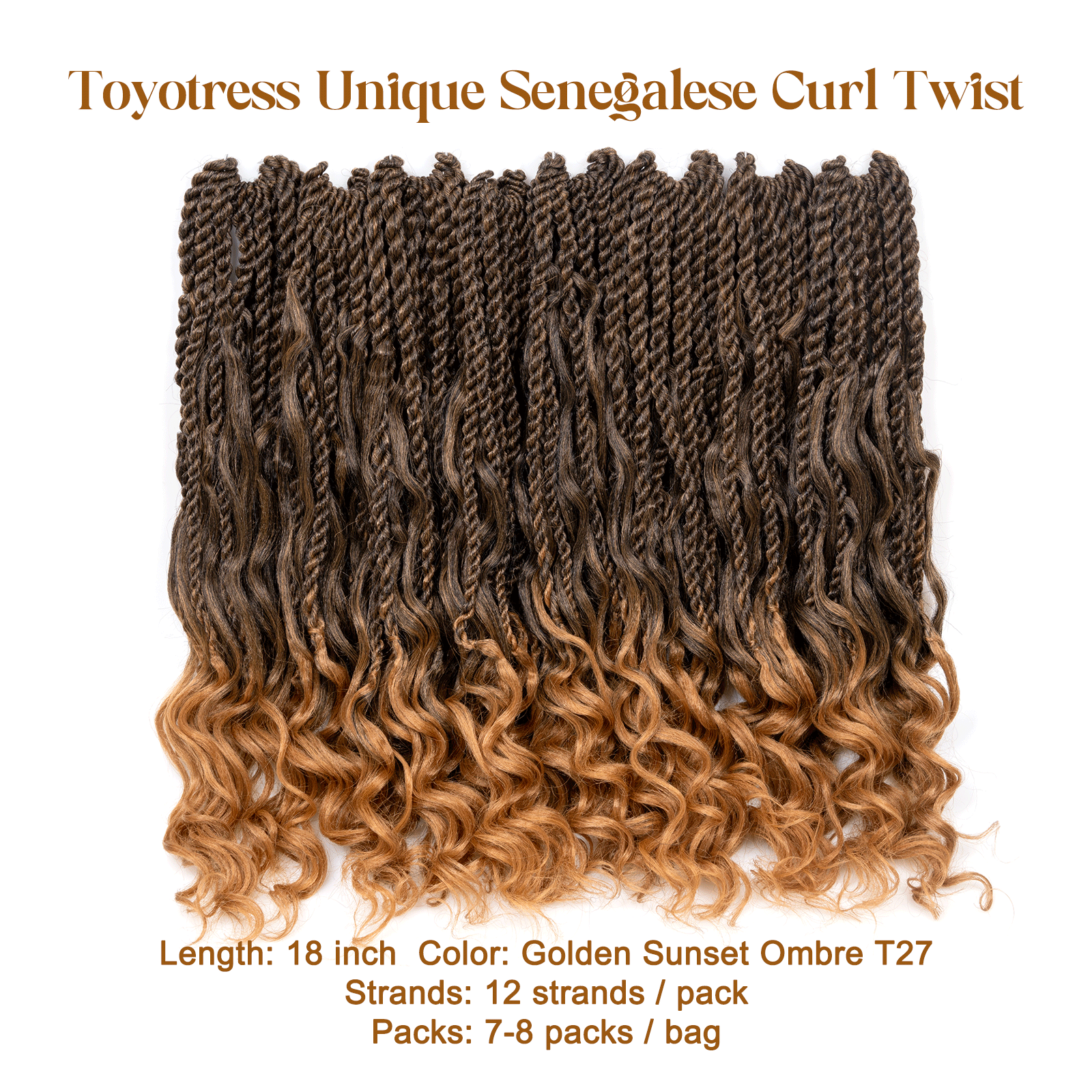 ( US ONLY) FAST SHIPPING ISLAND TWIST | ToyoTress Boho Island Twist Crochet Hair - 8 Packs Short Bob Ombre Brown Boho Havana Twist Crochet Braids Synthetic Braiding Hair