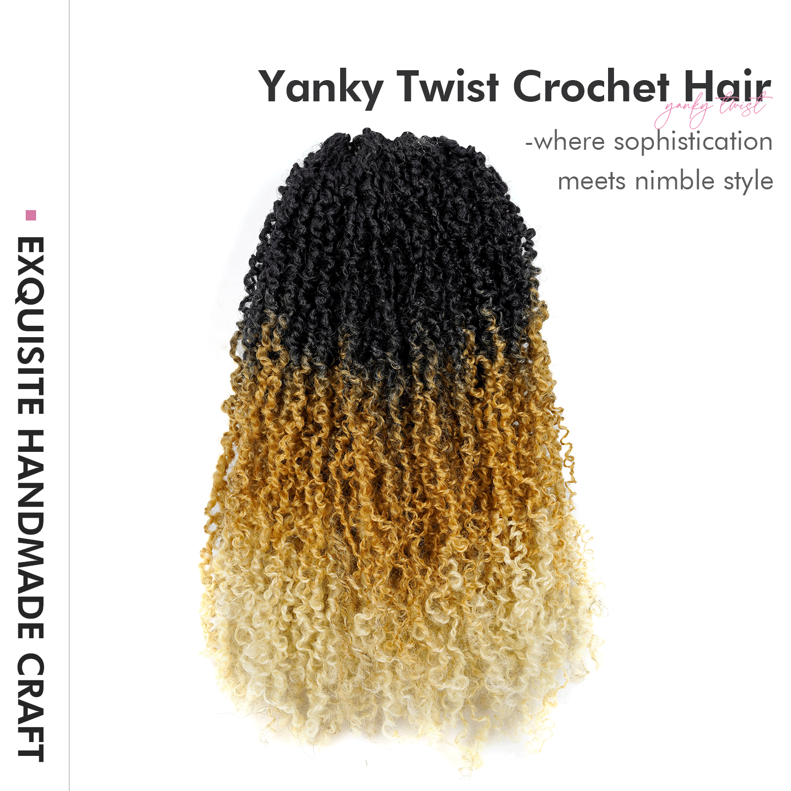 Clearance| 8 Packs Toyotress 6-18 Inch Yanky Twist | Yanky Twist Braiding Hair with Curls 8 Packs Fluffy Marlybob Crochet Hair Pre Twisted Short Passion Twist Crochet Braids Synthetic Hair Extensions for Women