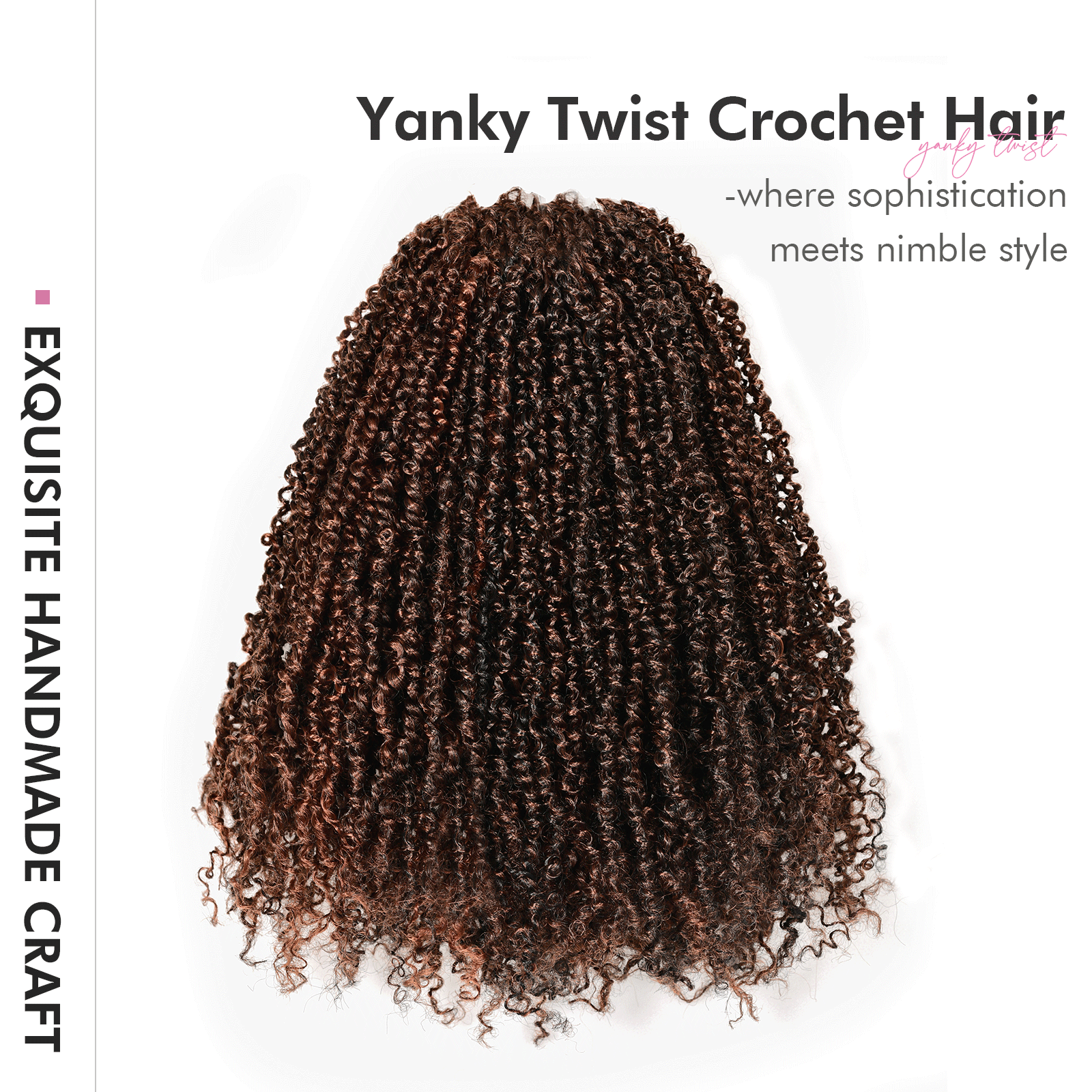 ( US ONLY) FAST SHIPPING YT | Toyotress Mini Passion Twist Yanky Twist Crochet Hair - 8 Packs (30 Strands/Pack) Pre-twisted Fluffy Spring Mini Twist Short Bob Passion Twist, Natural Black Pre-Looped Crochet Braids Braiding Hair