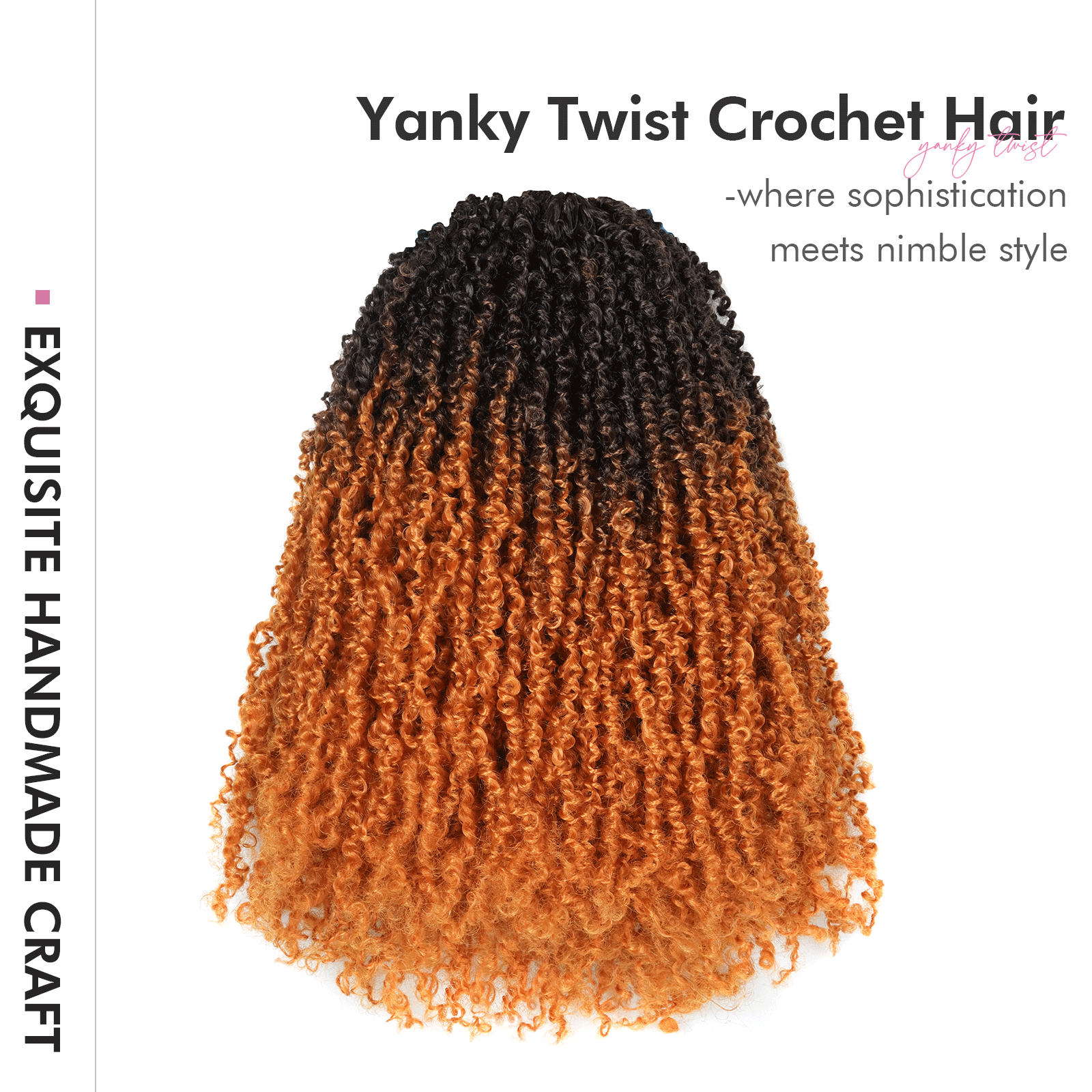 8 Packs Toyotress 6-18 Inch Yanky Twist | Yanky Twist Braiding Hair with Curls 8 Packs Fluffy Marlybob Crochet Hair Pre Twisted Short Passion Twist Crochet Braids Synthetic Hair Extensions for Women