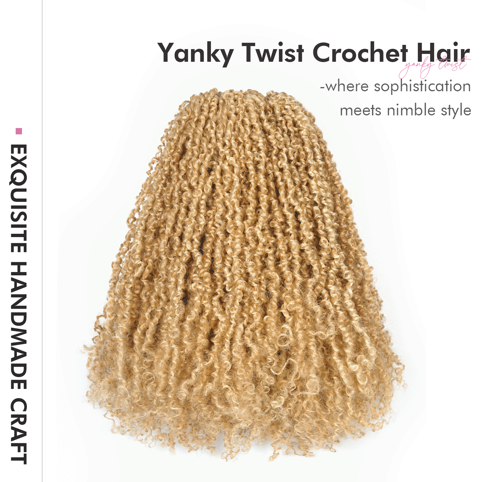 8 Packs Toyotress 6-18 Inch Yanky Twist | Yanky Twist Braiding Hair with Curls 8 Packs Fluffy Marlybob Crochet Hair Pre Twisted Short Passion Twist Crochet Braids Synthetic Hair Extensions for Women