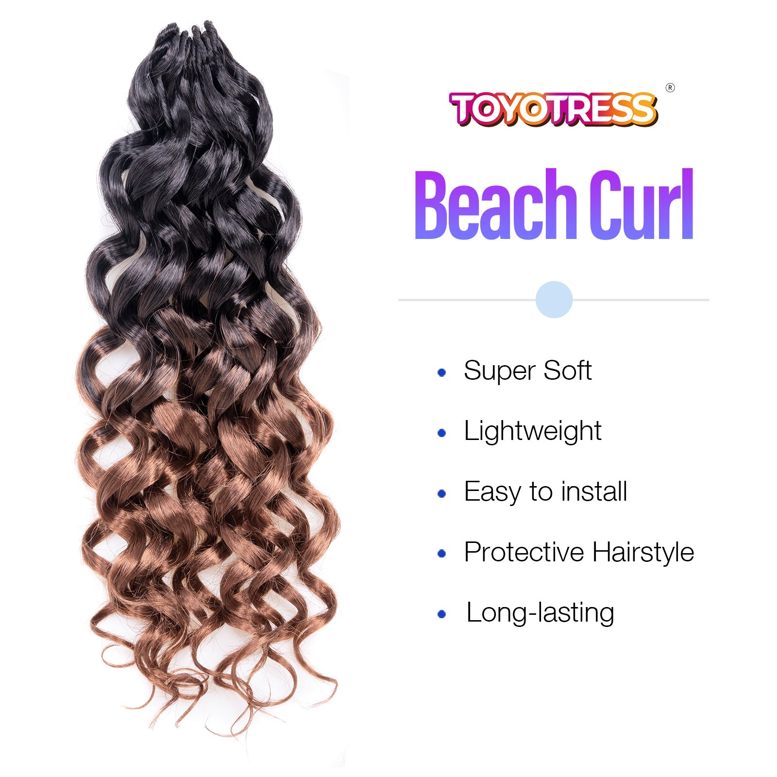 Toyotress gogo curl ocean wave crochet hair extensions