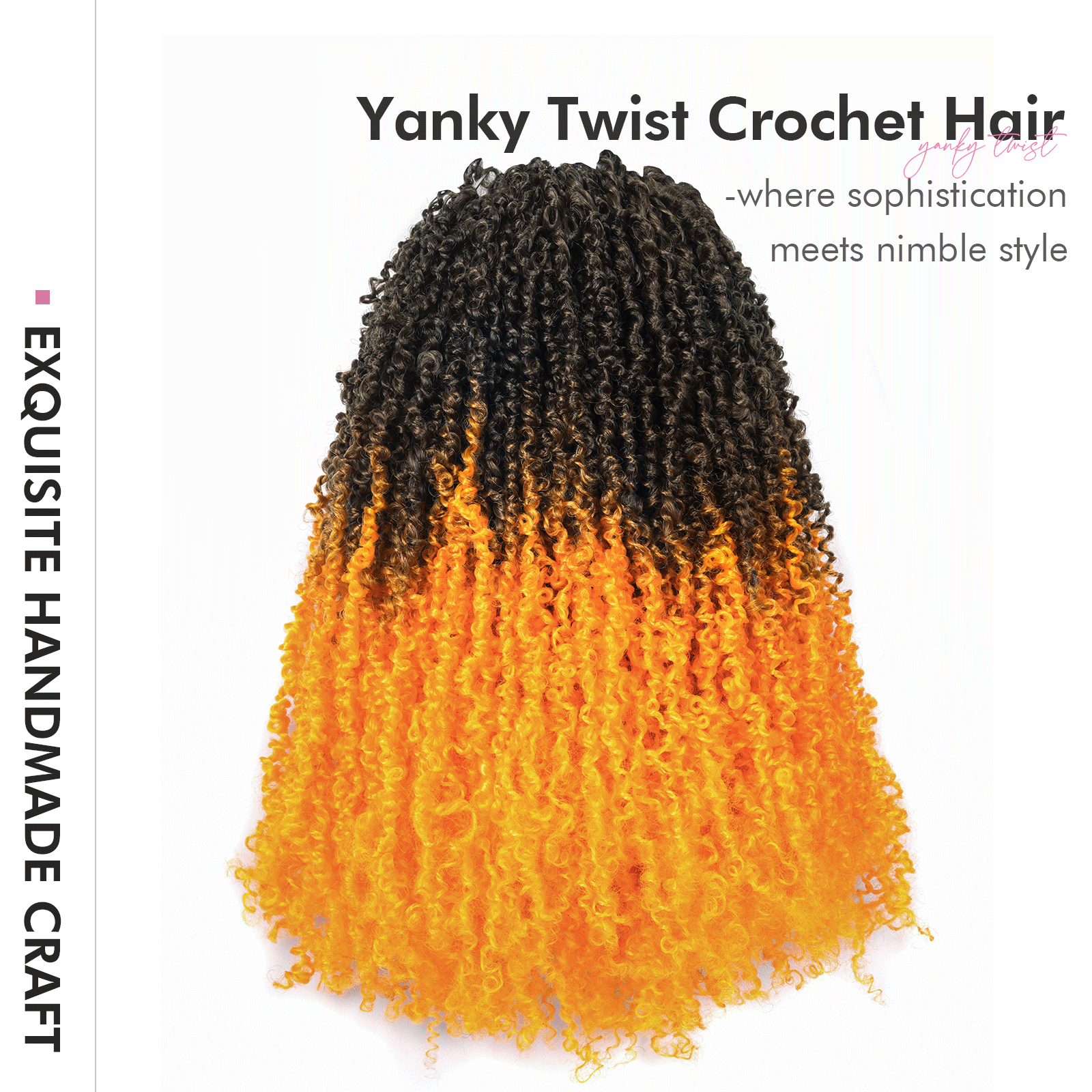 8 Packs Toyotress 6-18 Inch Yanky Twist | Yanky Twist Braiding Hair with Curls 8 Packs Fluffy Marlybob Crochet Hair Pre Twisted Short Passion Twist Crochet Braids Synthetic Hair Extensions for Women