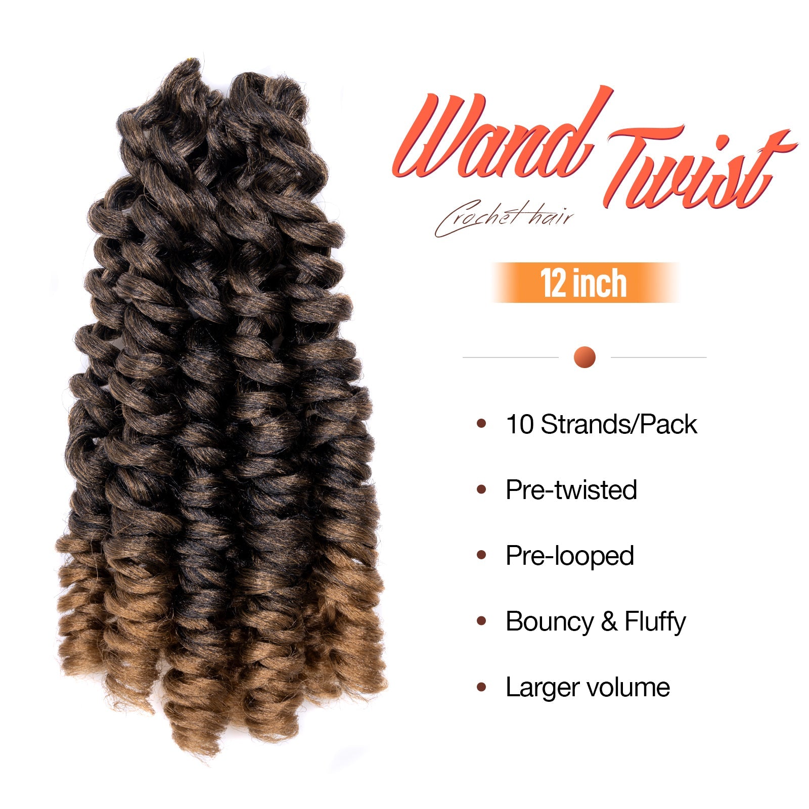 Facebook Group Benefit | Toyotress Wand Twist Crochet Hair | 10-12 Inch Natural Black Pre-twisted Jamaican Bounce Wand Twist Crochet Braids Synthetic Braiding Hair Extensions