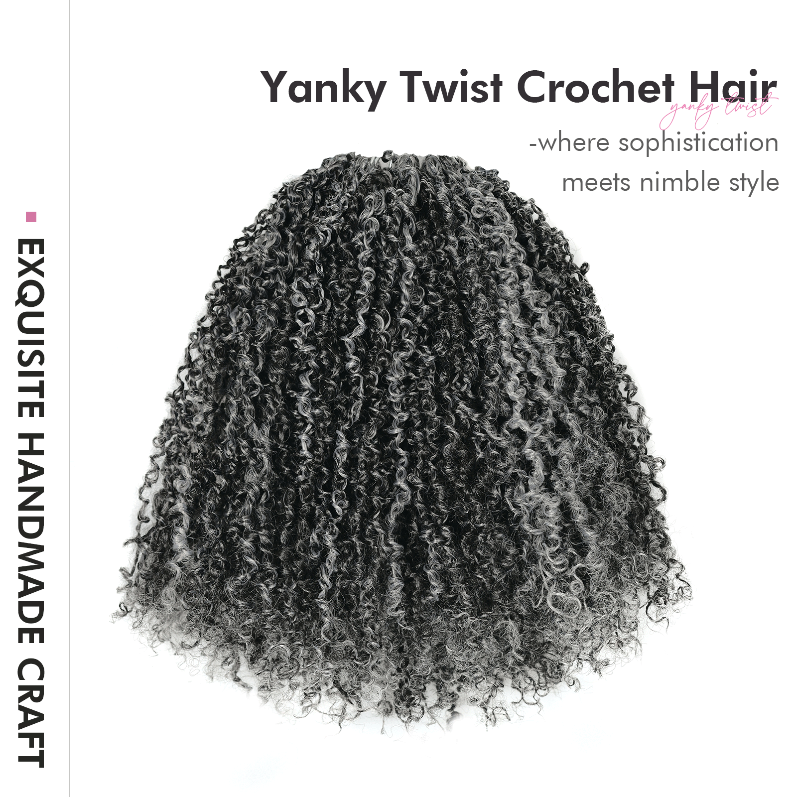 8 Packs Toyotress 6-18 Inch Yanky Twist | Yanky Twist Braiding Hair with Curls 8 Packs Fluffy Marlybob Crochet Hair Pre Twisted Short Passion Twist Crochet Braids Synthetic Hair Extensions for Women