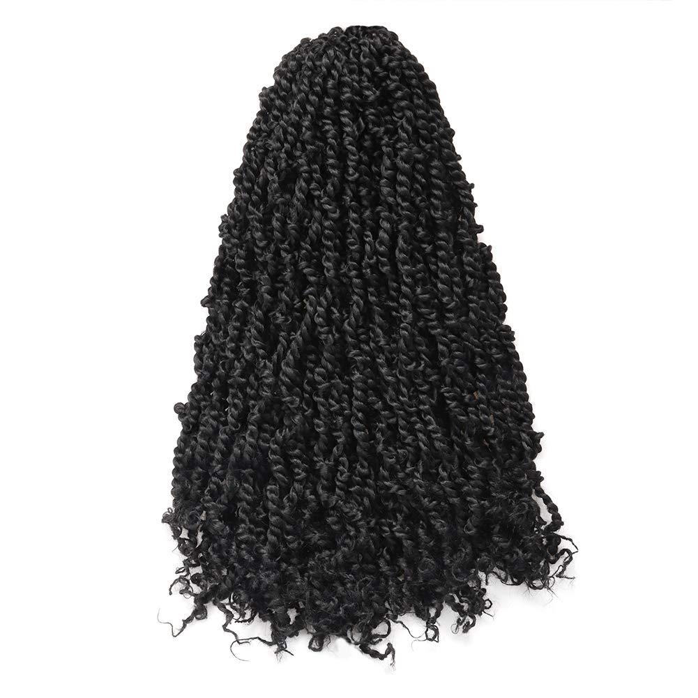 ( US ONLY) FAST SHIPPING NB | ToyoTress Tiana Passion Twist Hair - Pre-twisted Crochet Braids Natural Black, Pre-looped Synthetic Braiding Hair Extensions