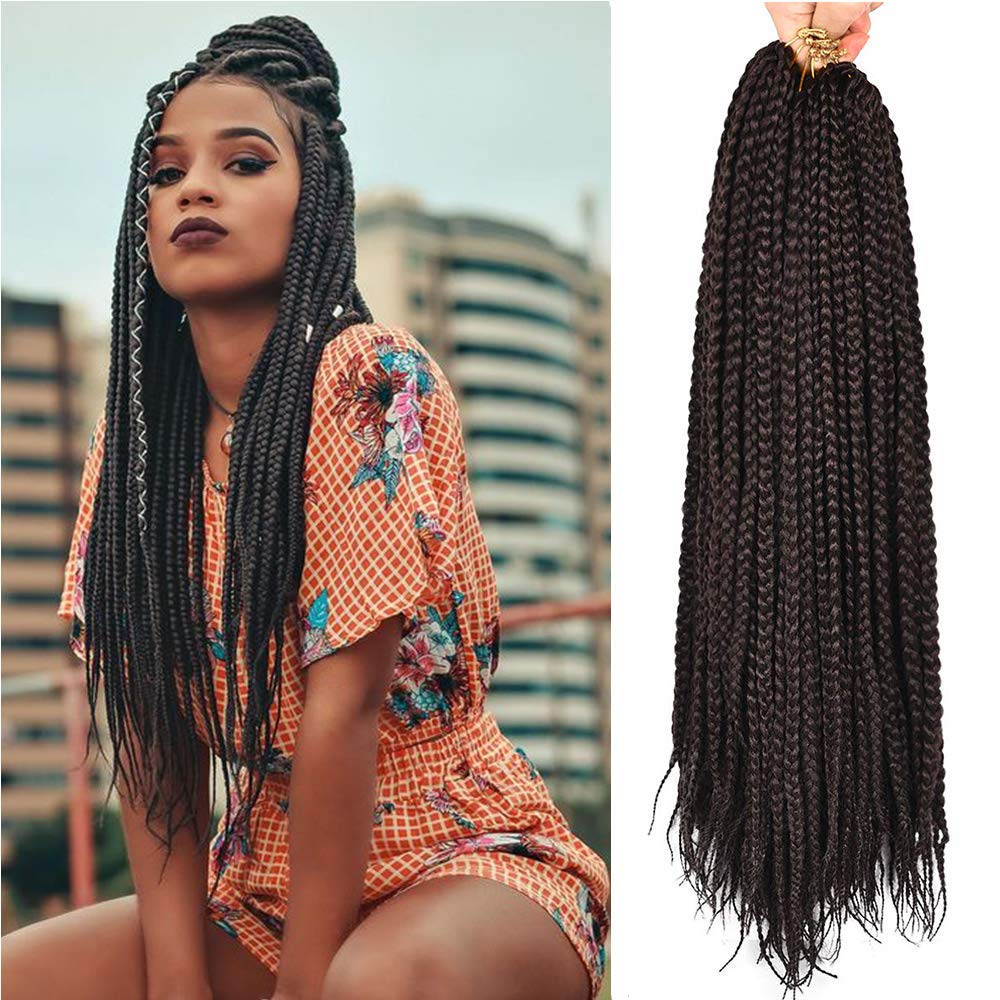 Facebook Group Benefit | Box Braid 1B 7 Packs Pre-Twisted Pre-Looped Crochet Synthetic Braiding Hair