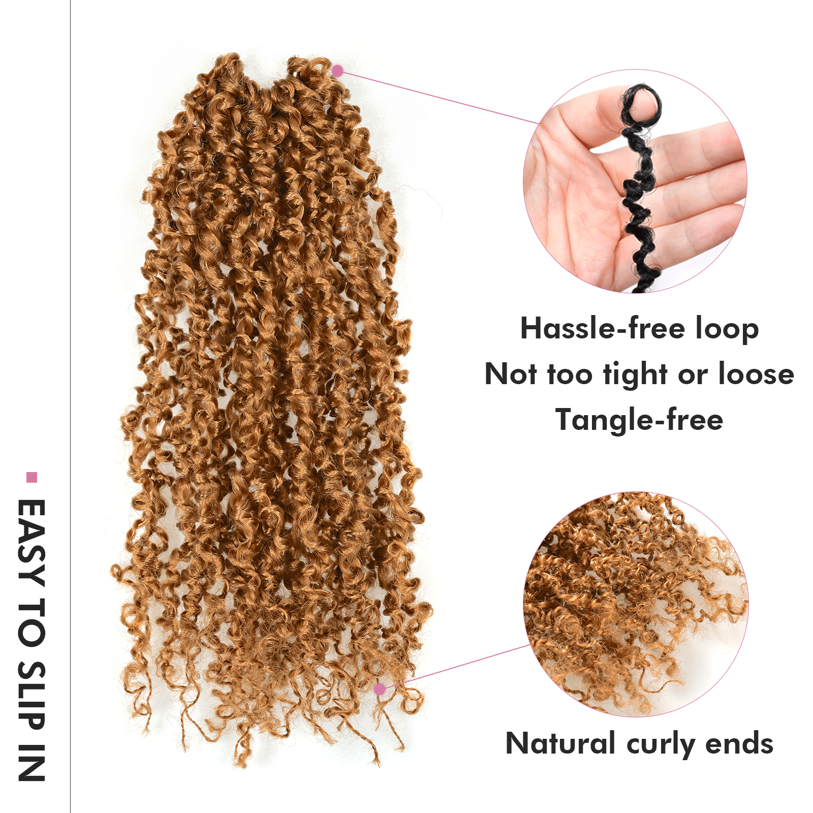 1 Pack Toyotress 6-16 Inch Yanky Twist | Pre Looped Mini Passion Twist Yanky Twist Braiding Hair with Curls Fluffy Marlybob Crochet Hair Pre Twisted Short Passion Twist Crochet Braids Synthetic Hair Extensions