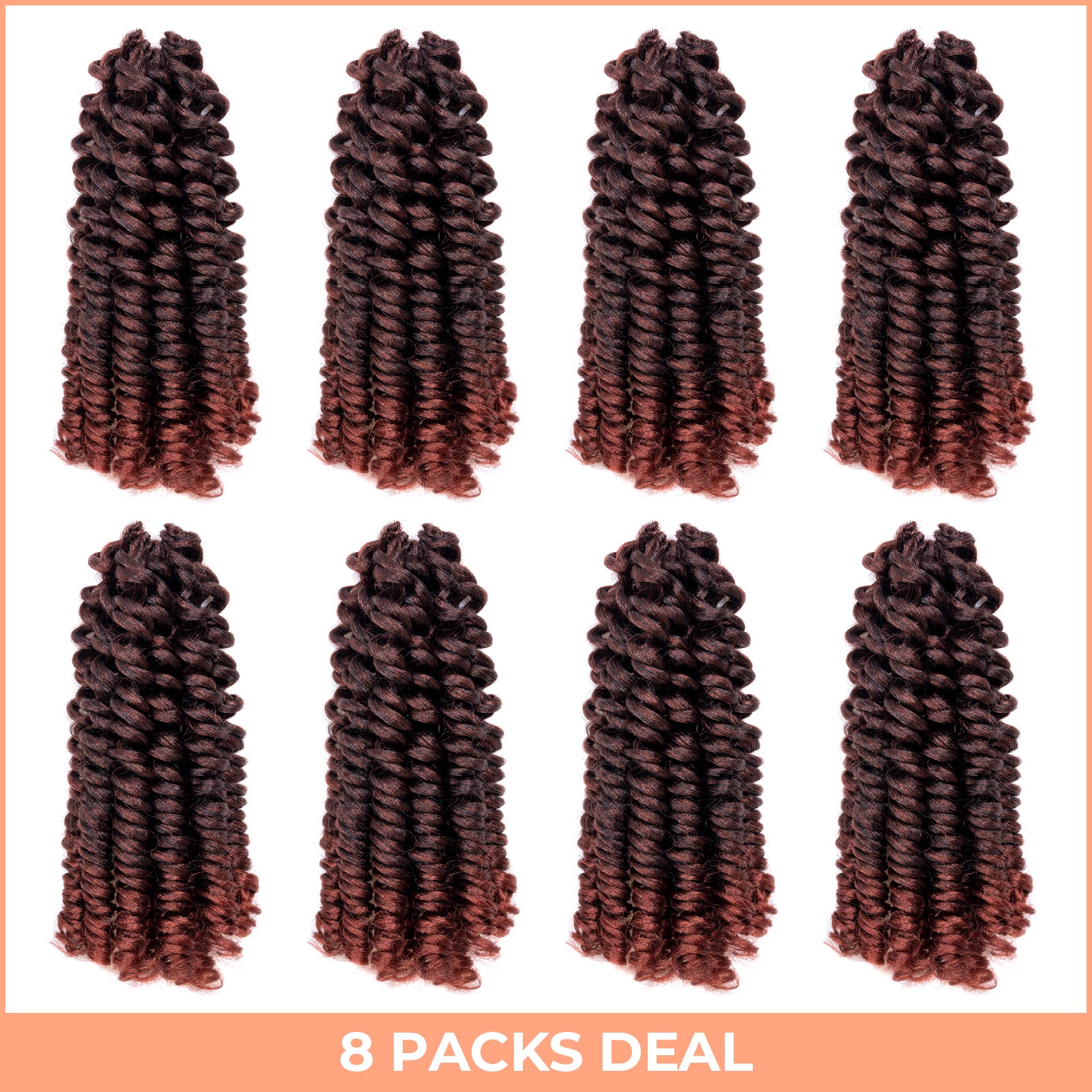 Facebook Group Benefit | Toyotress Wand Twist Crochet Hair | 10-12 Inch Natural Black Pre-twisted Jamaican Bounce Wand Twist Crochet Braids Synthetic Braiding Hair Extensions