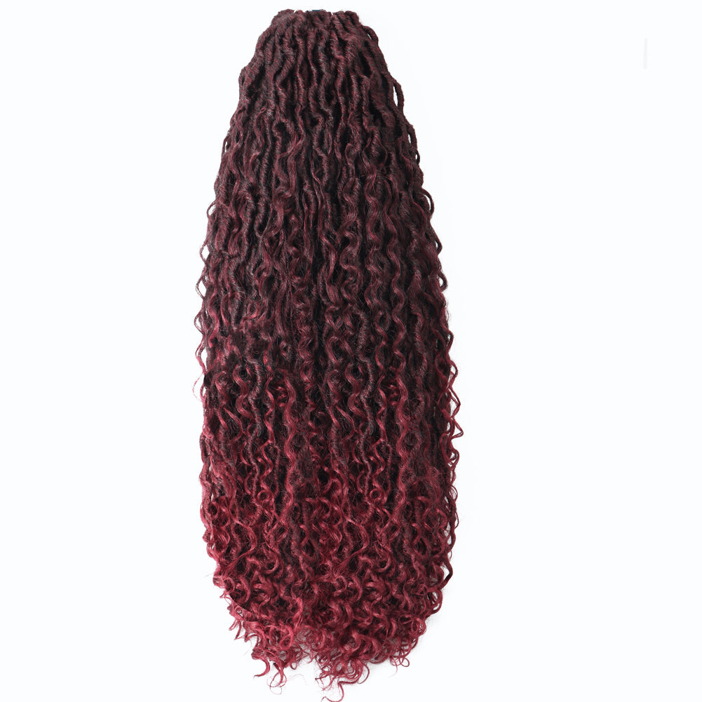 Toceana Goddess Locs Crochet Hair Faux Locs Crochet Braids Curly Ends Synthetic Braiding Hair Extensions