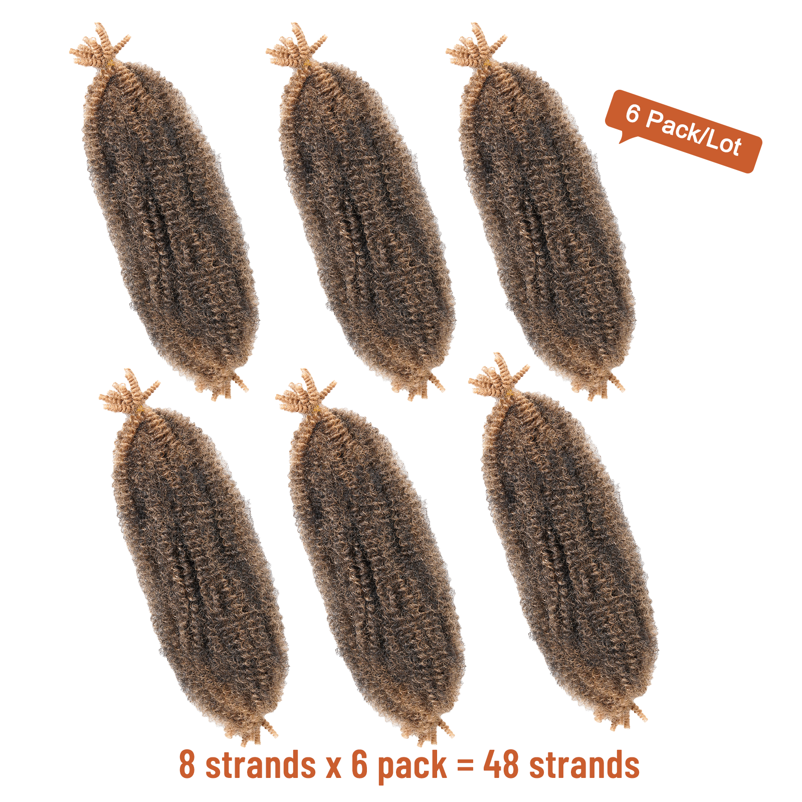 Facebook Group Benefit | Springy Afro Twist Hair 10-24 Inch 6 Packs | Pre-sectioned Afro Kinky Marley Twist Braiding Hair