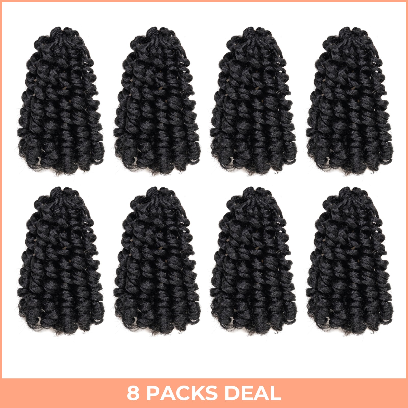 Facebook Group Benefit | Toyotress Wand Twist Crochet Hair | 10-12 Inch Natural Black Pre-twisted Jamaican Bounce Wand Twist Crochet Braids Synthetic Braiding Hair Extensions