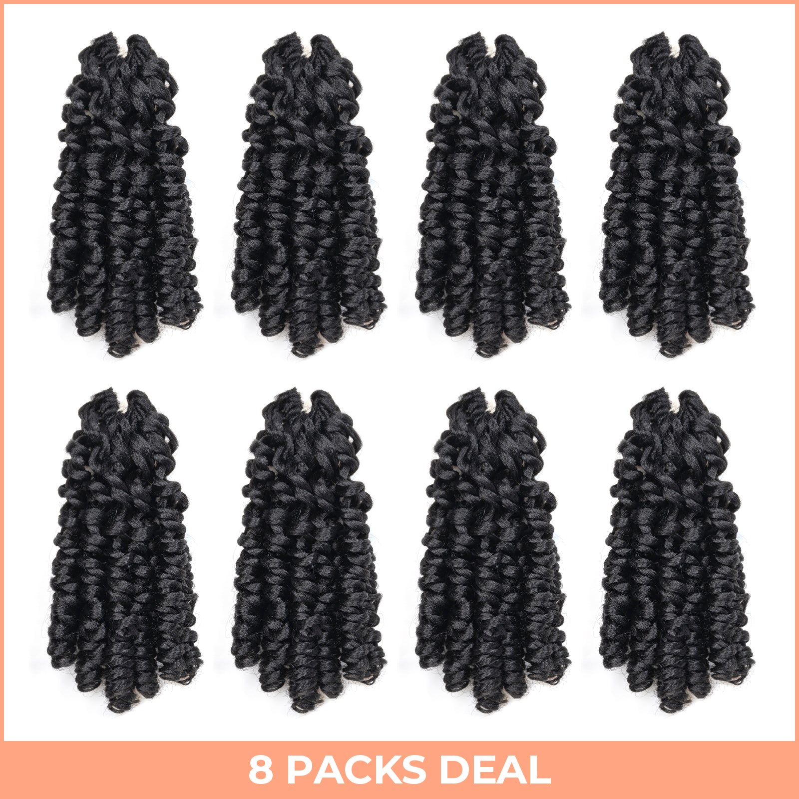 Facebook Group Benefit | Toyotress Wand Twist Crochet Hair | 10-12 Inch Natural Black Pre-twisted Jamaican Bounce Wand Twist Crochet Braids Synthetic Braiding Hair Extensions