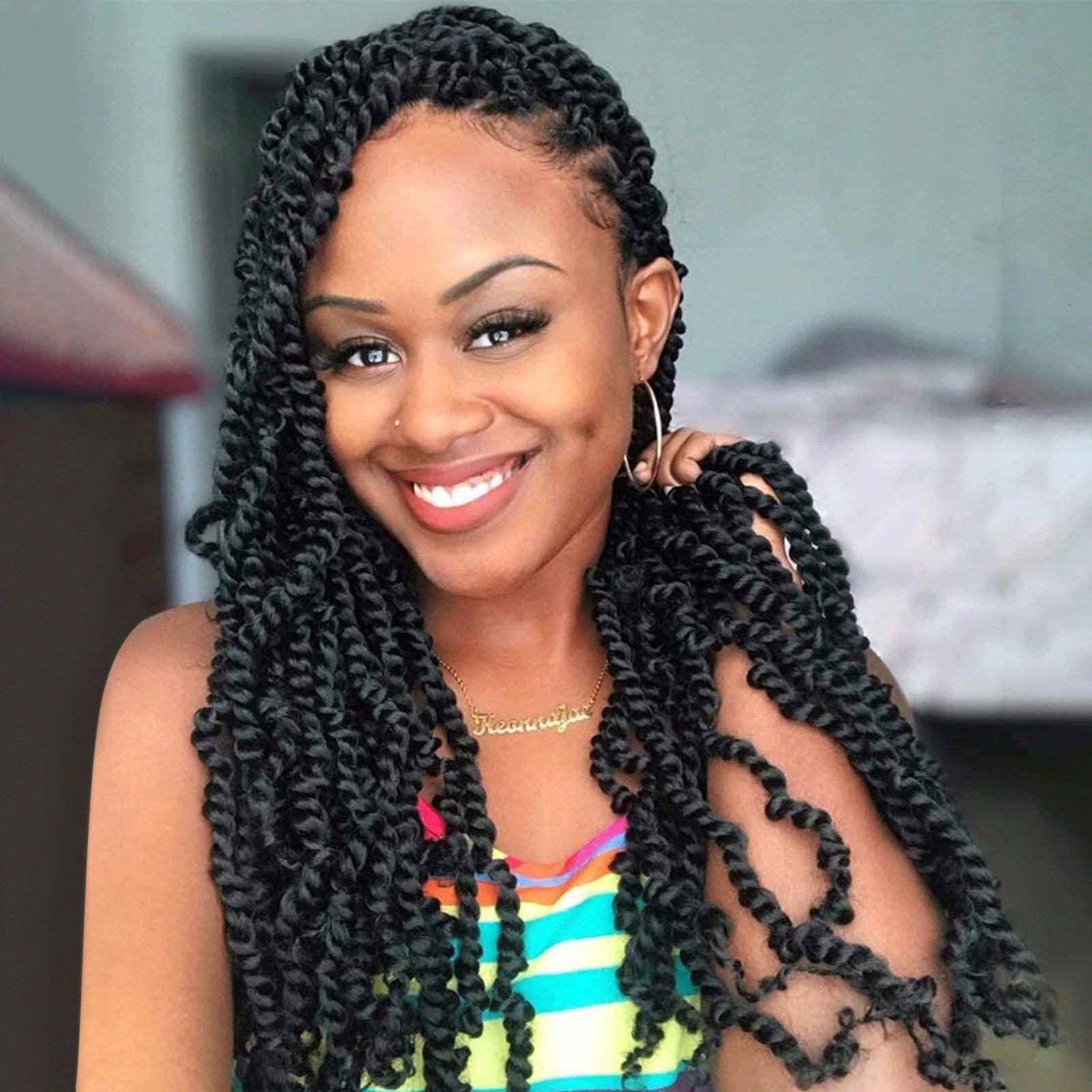 8 Packs Tiana Passion Twist 6-20 Inch | Pre-Twisted Pre-Looped Pre-Twisted Synthetic Crochet Hair