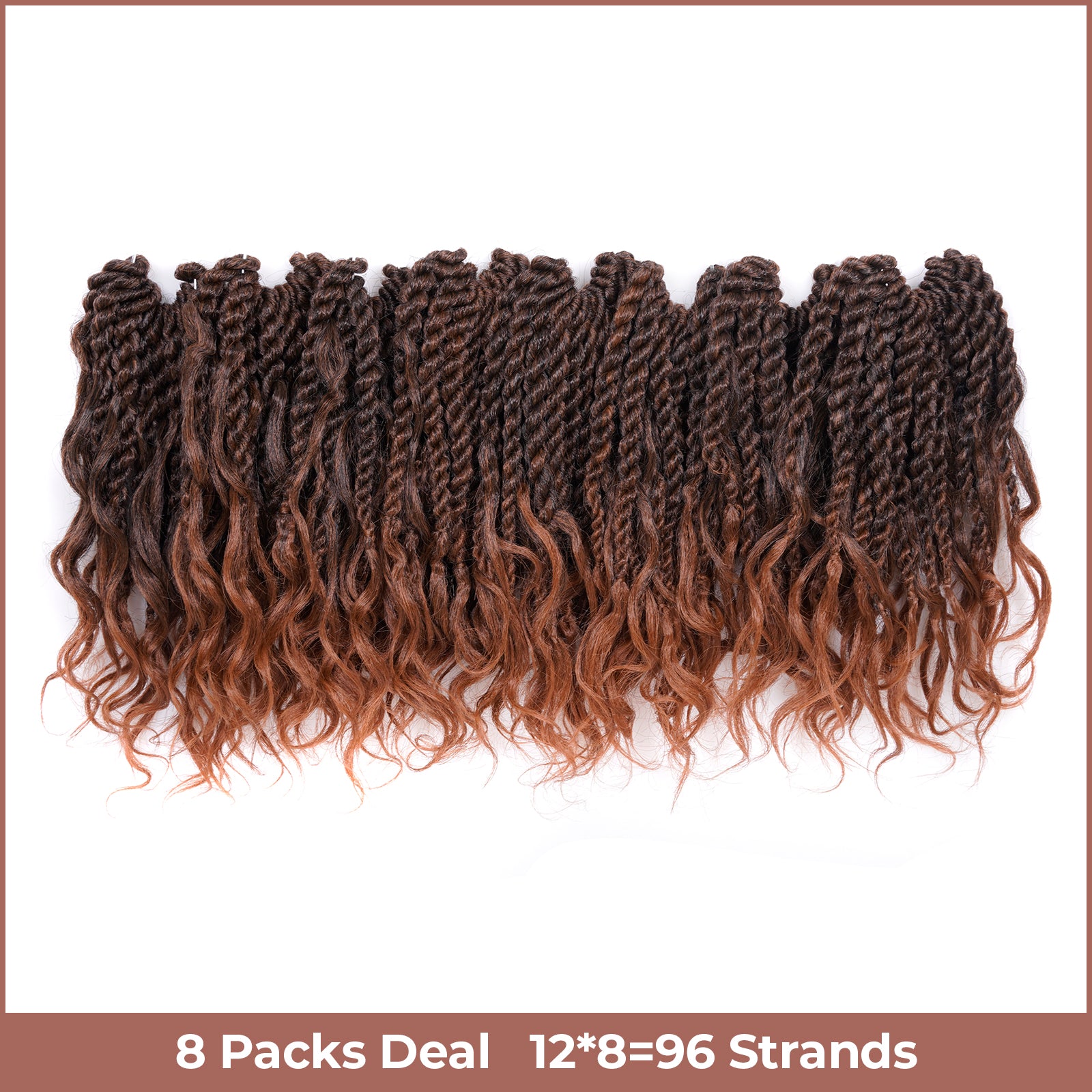 Facebook Group Benefit | Toyotress Unique Boho Island Twist with Curls Crochet Hair 8 Packs | Crochet Senegalese Twist Pre Looped Braiding Hair Wth Curly Ends