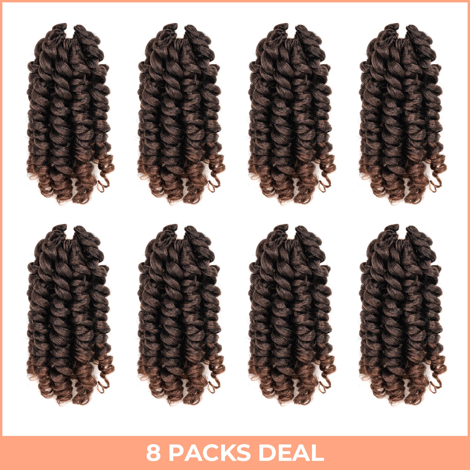 Facebook Group Benefit | Toyotress Wand Twist Crochet Hair | 10-12 Inch Natural Black Pre-twisted Jamaican Bounce Wand Twist Crochet Braids Synthetic Braiding Hair Extensions