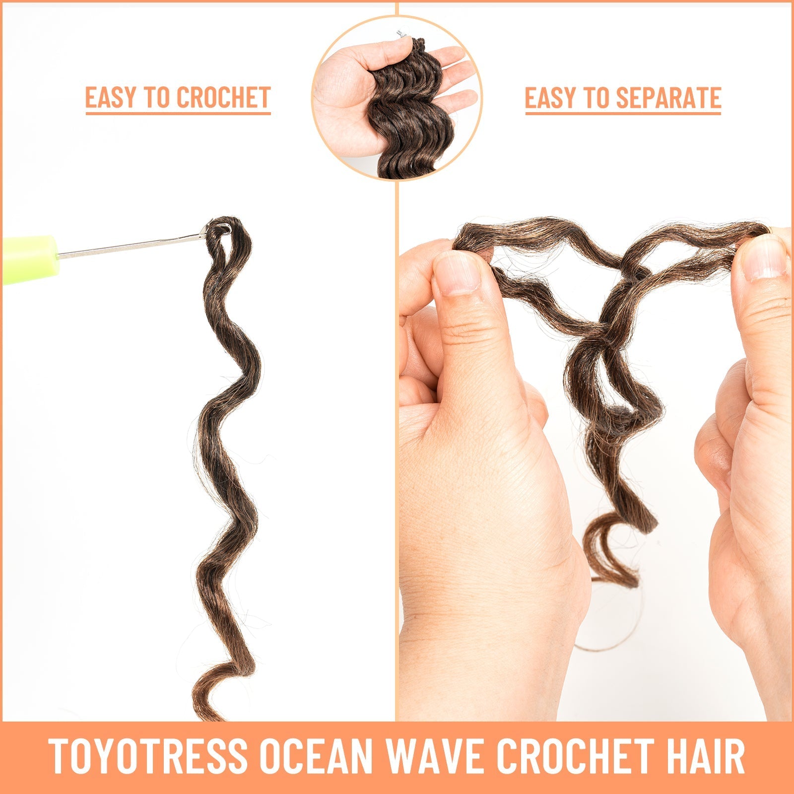 Ocean Wave Synthetic Crochet Braiding Hair Extensions - Toyotress