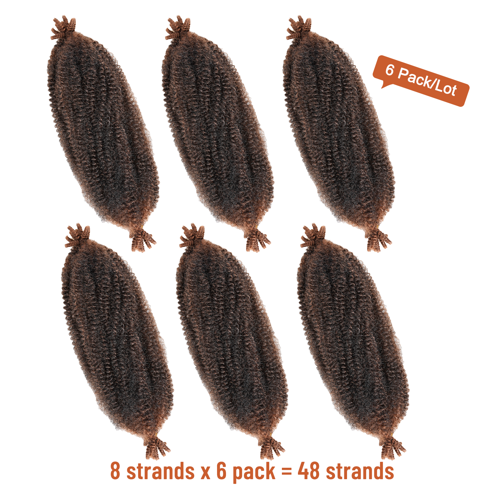 Facebook Group Benefit | Springy Afro Twist Hair 10-24 Inch 6 Packs | Pre-sectioned Afro Kinky Marley Twist Braiding Hair