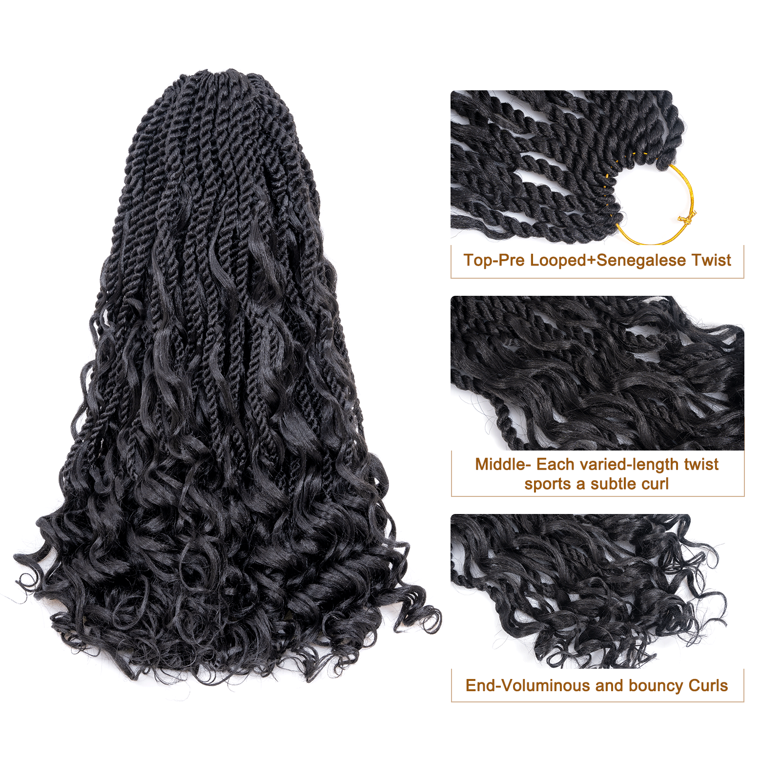 ( US ONLY) FAST SHIPPING ISLAND TWIST | ToyoTress Boho Island Twist Crochet Hair - 8 Packs Short Bob Ombre Brown Boho Havana Twist Crochet Braids Synthetic Braiding Hair