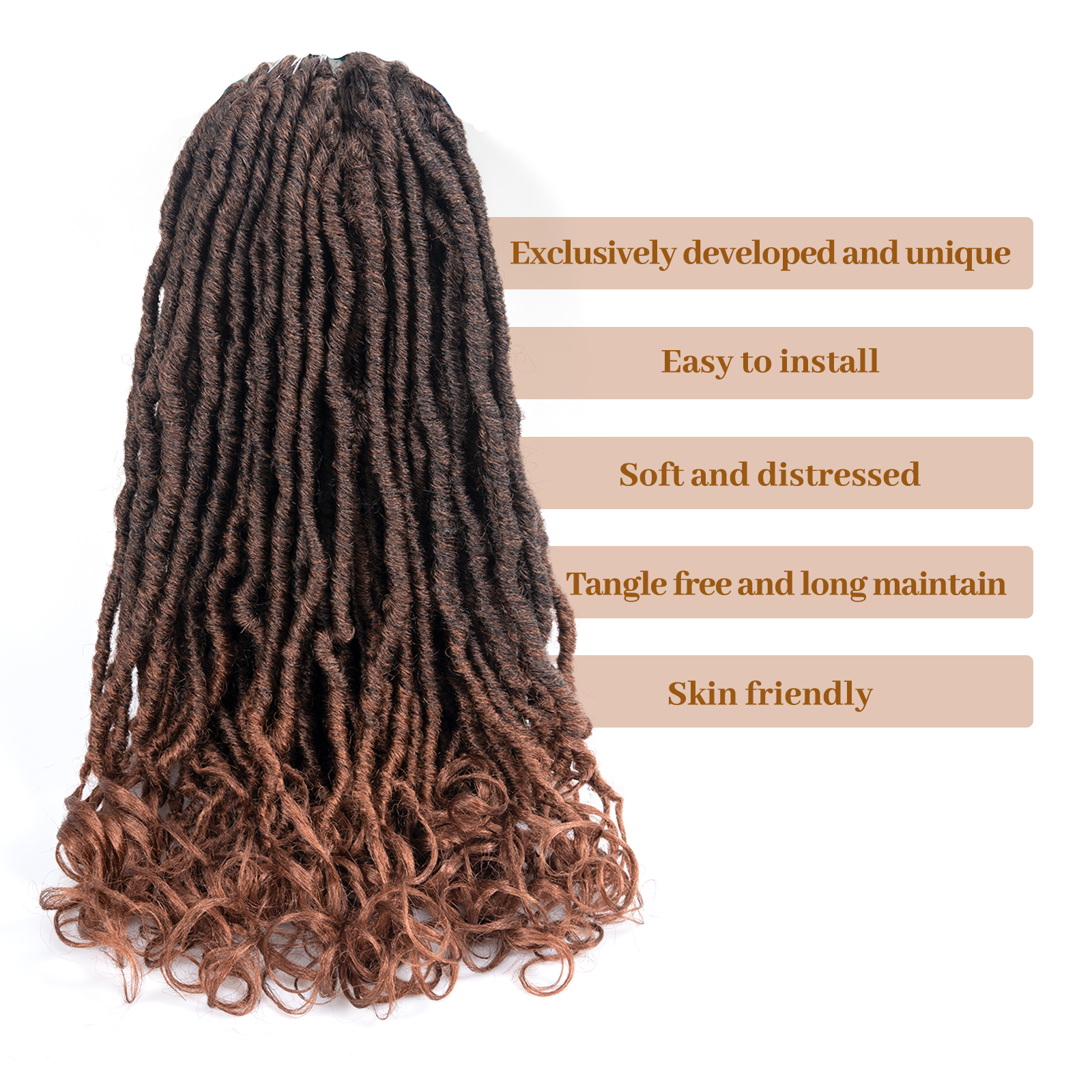 ( US ONLY) FAST SHIPPING FC | Toyotress French Curl Locs Crochet Hair Curly Faux Locs 8 Packs Black Pre-Looped Crochet Hair with Curly ends Crochet Hair with Soft Curly Wave Ends Hair Extensions