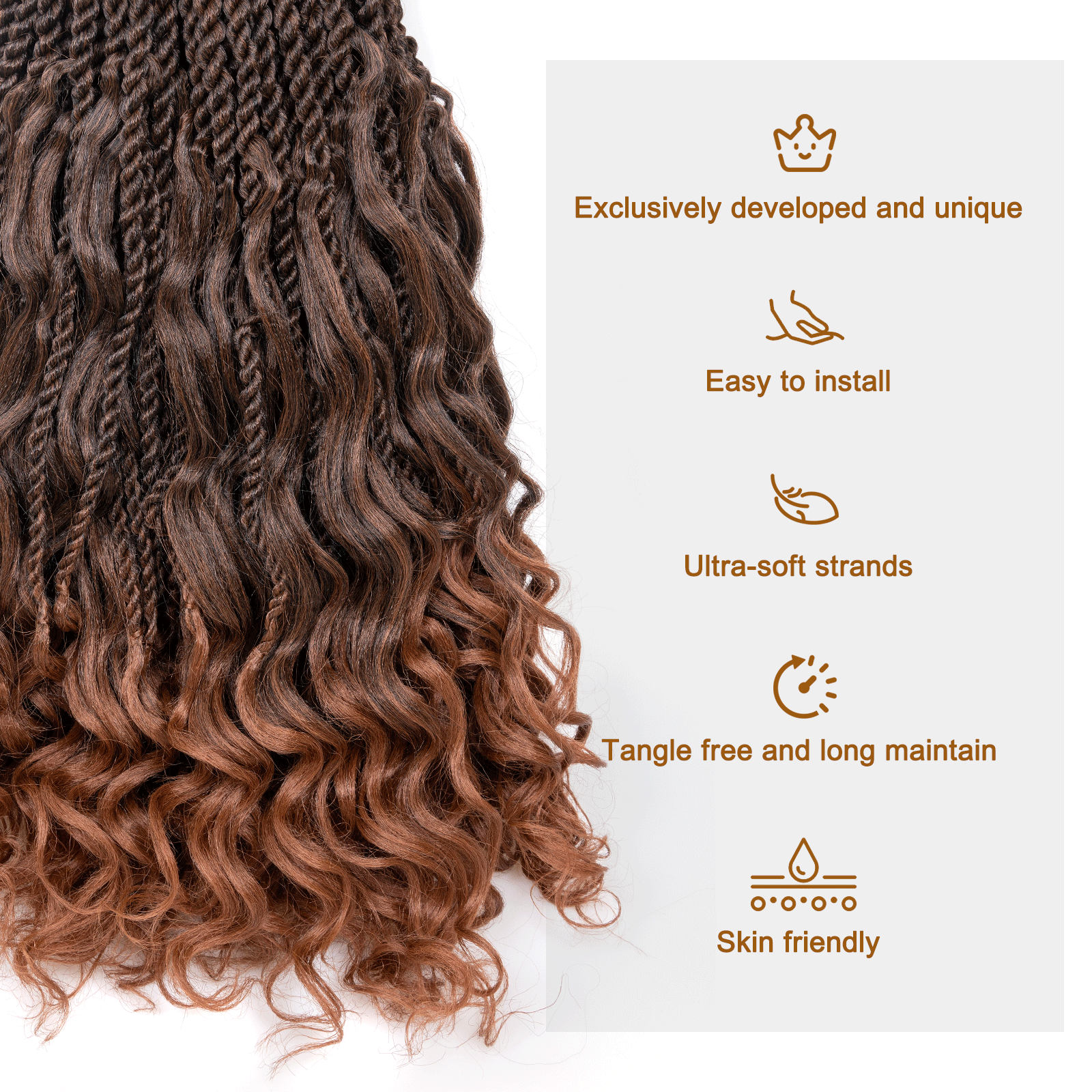 ( US ONLY) FAST SHIPPING ISLAND TWIST | ToyoTress Boho Island Twist Crochet Hair - 8 Packs Short Bob Ombre Brown Boho Havana Twist Crochet Braids Synthetic Braiding Hair